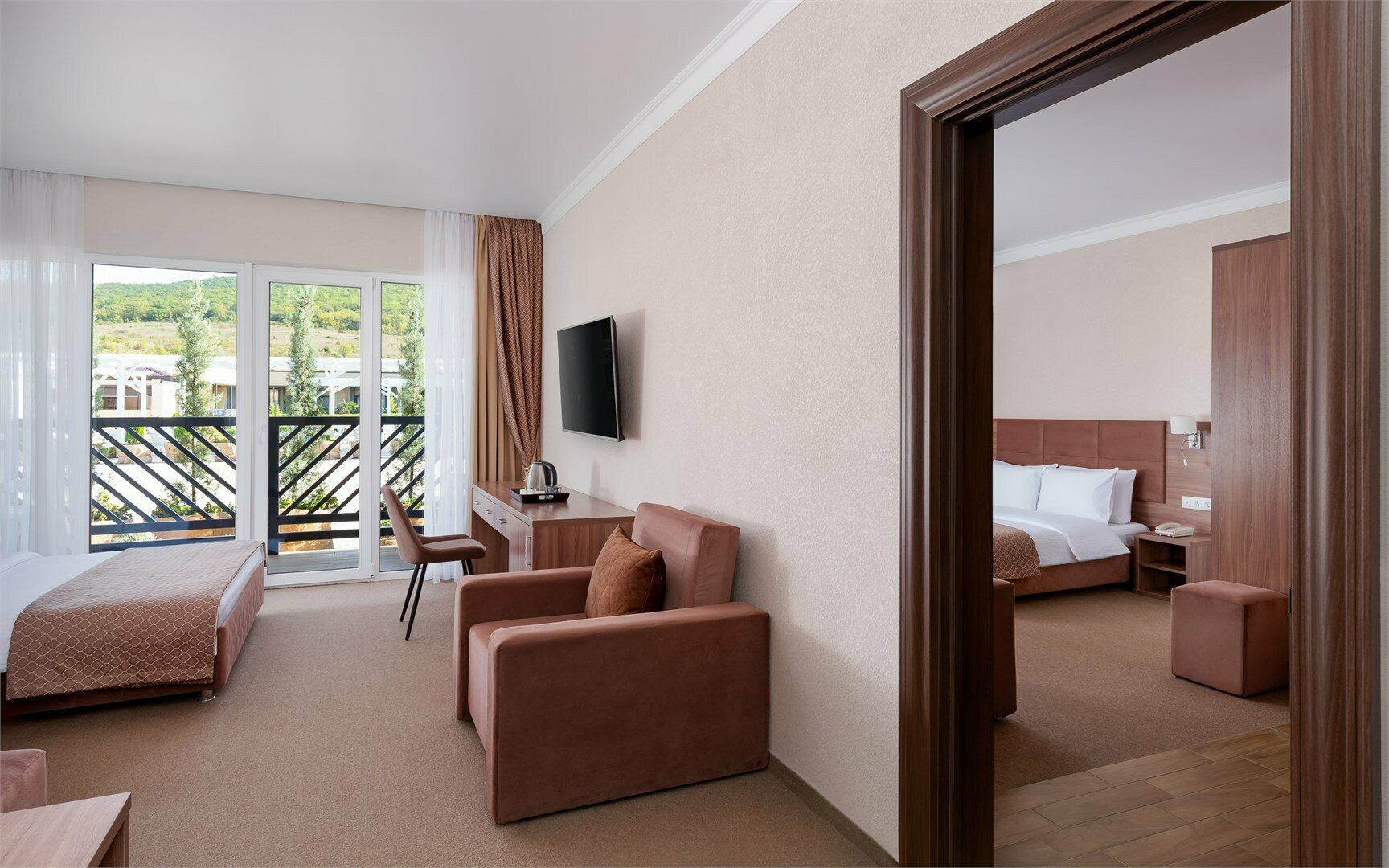 Сonnected rooms with balcony