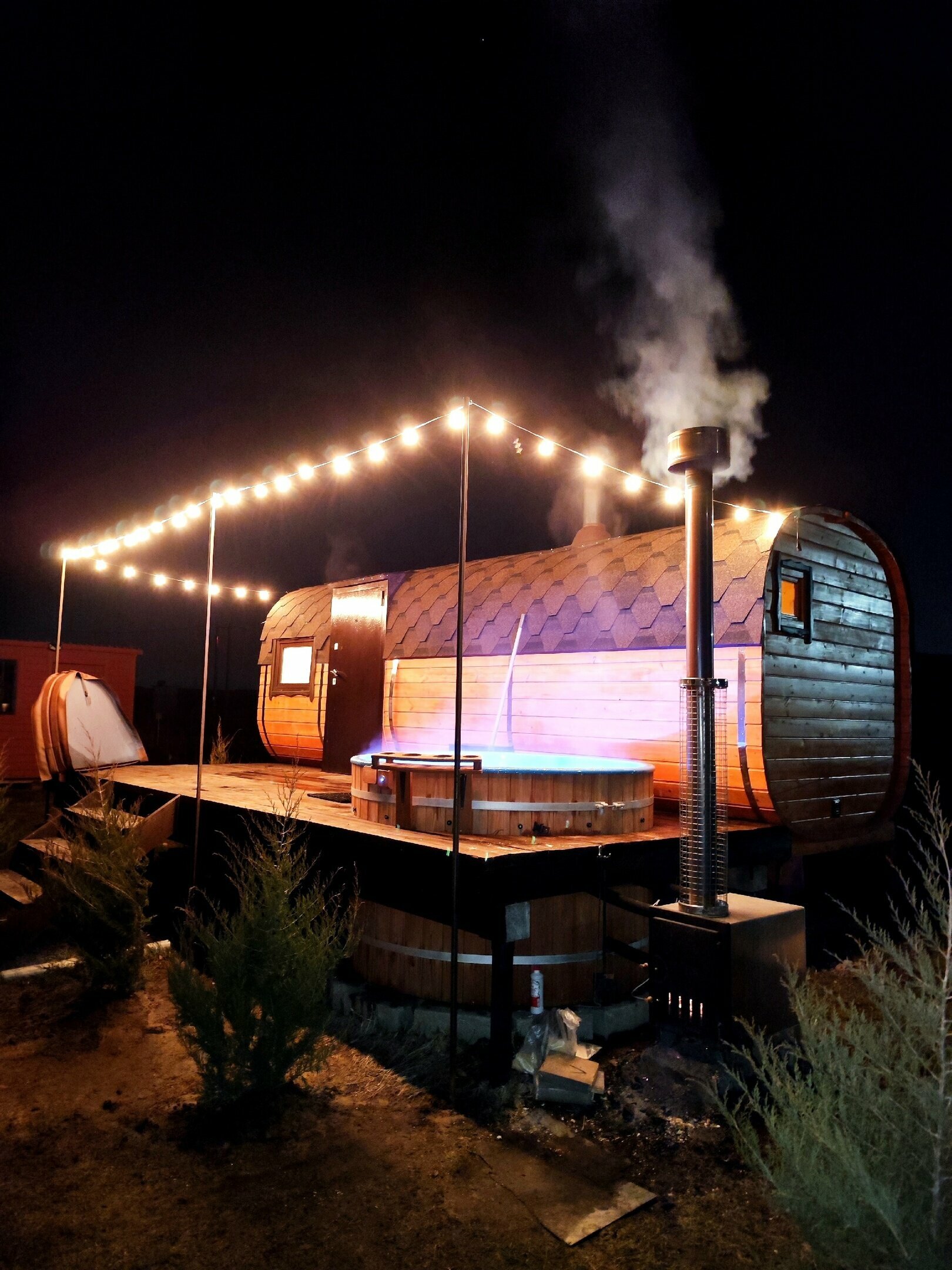 Треугольный дом Наш Шалаш с баней и купелью 