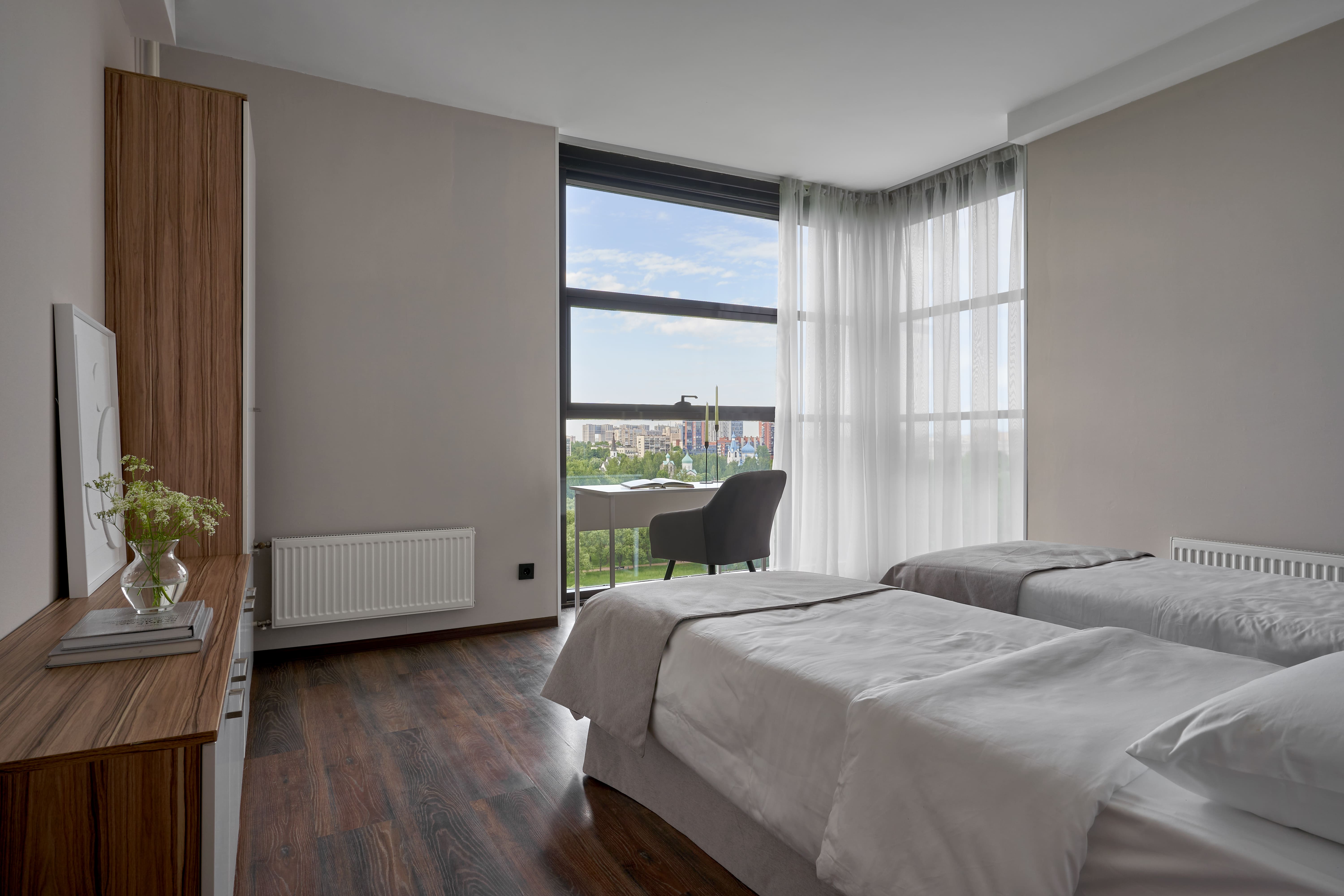 Семейные апартаменты на 2-4 человека с двумя спальнями и видом на парк