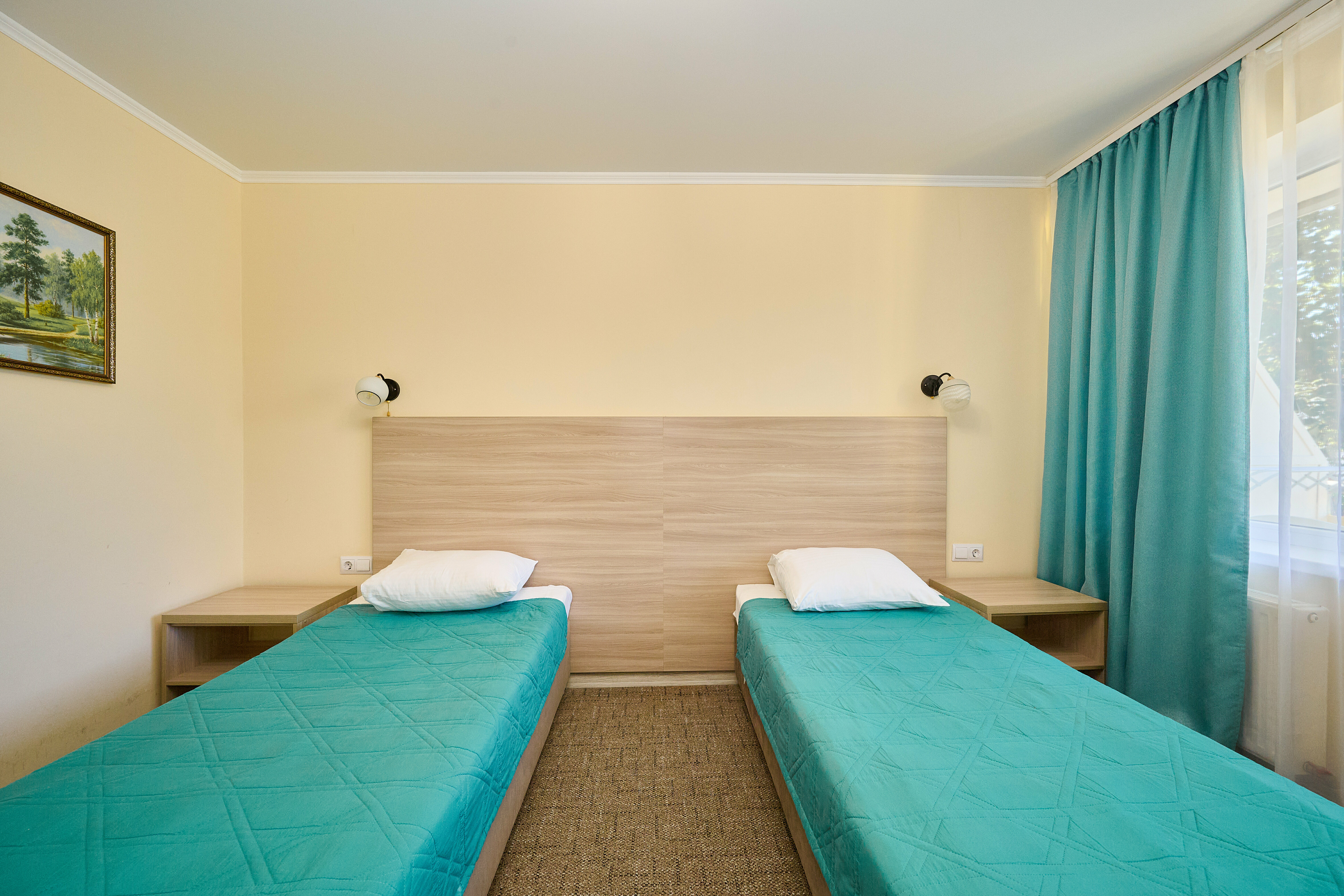 Просторный двухместный номер с 2 отдельными кроватями