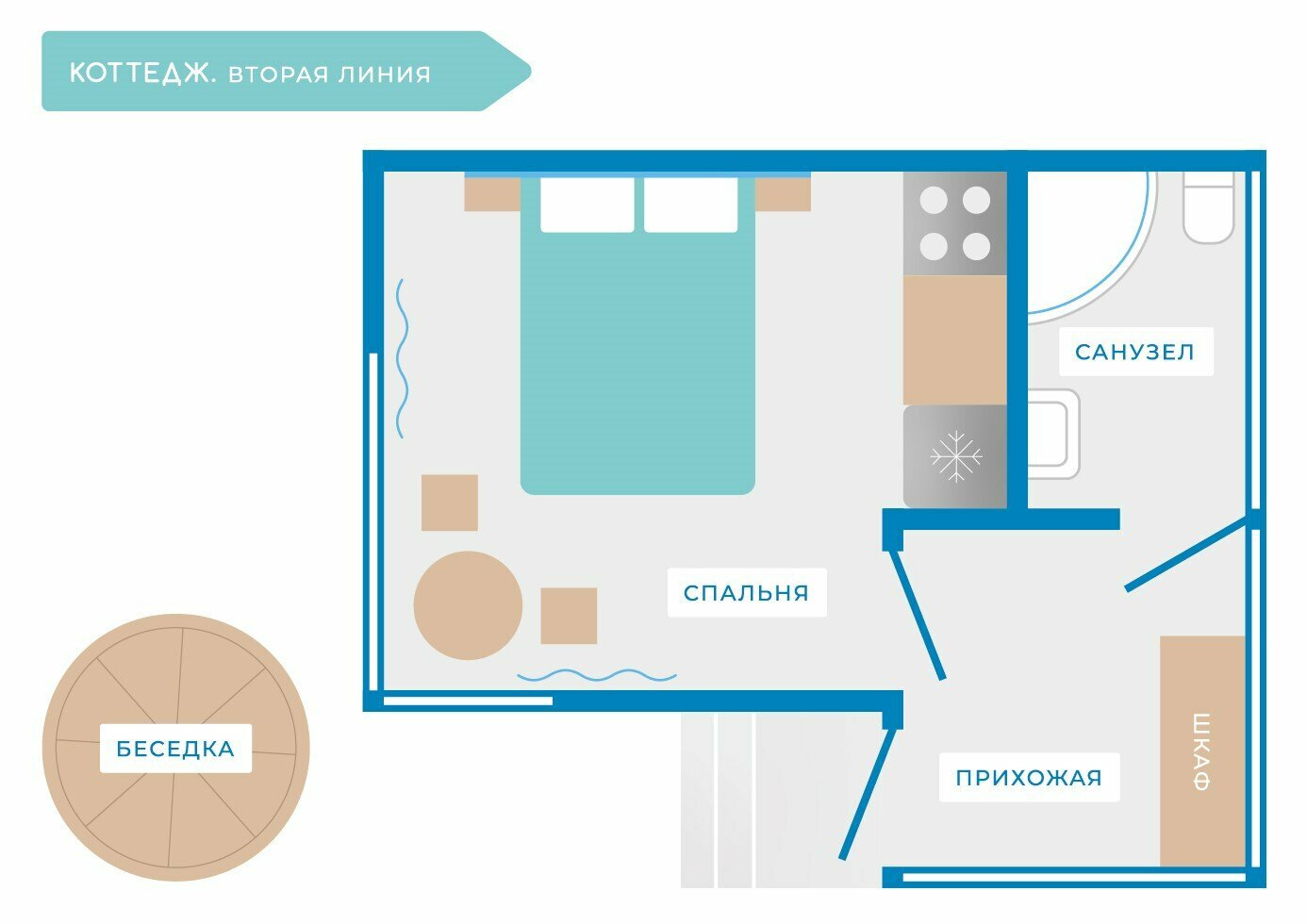 Коттедж с беседкой