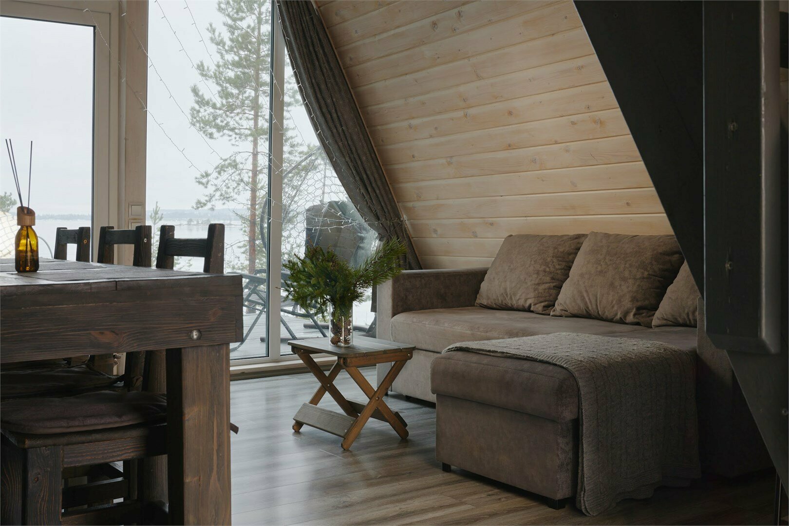 A-FRAME Dream House на первой линии с большой террасой, гриль зоной и банным чаном