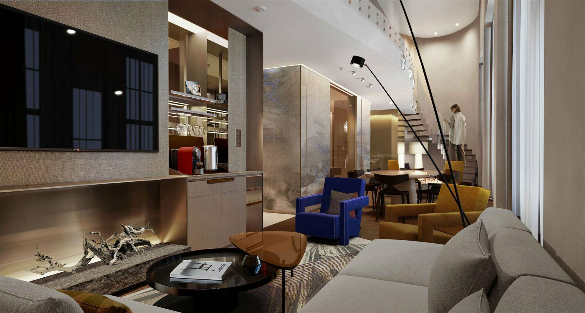 Номер Grand Duplex двухуровневый, вид на море - с двуспальной кроватью, раскладным диваном