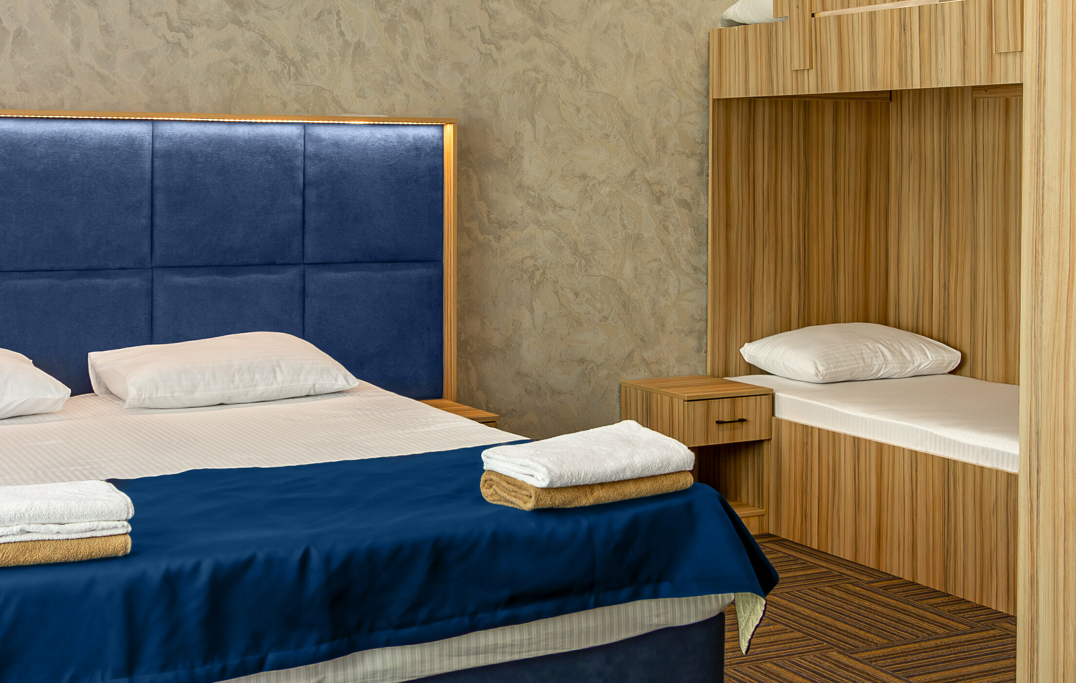 Четырехместный семейный номер Deluxe с кроватью размера "King Size"