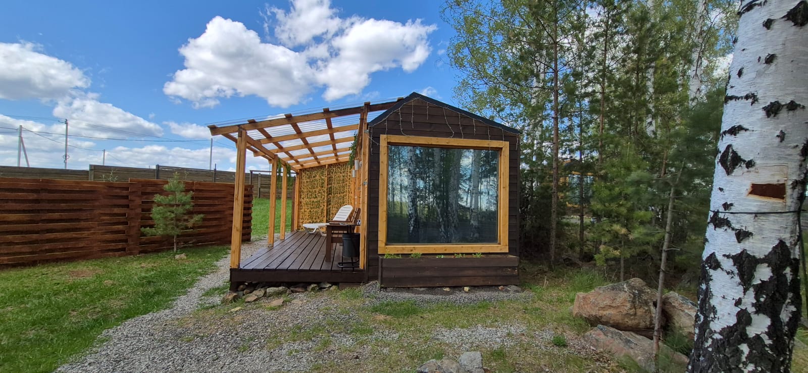 Эко домик с панорамным окном улучшеный