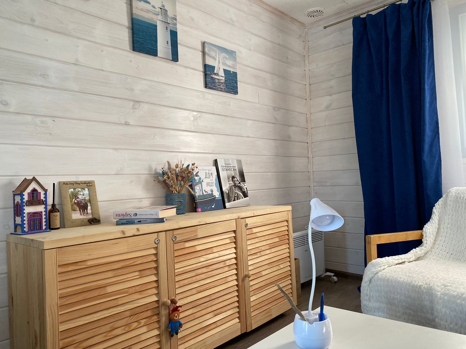 Дом на воде (Хаусбот) с баней и камином