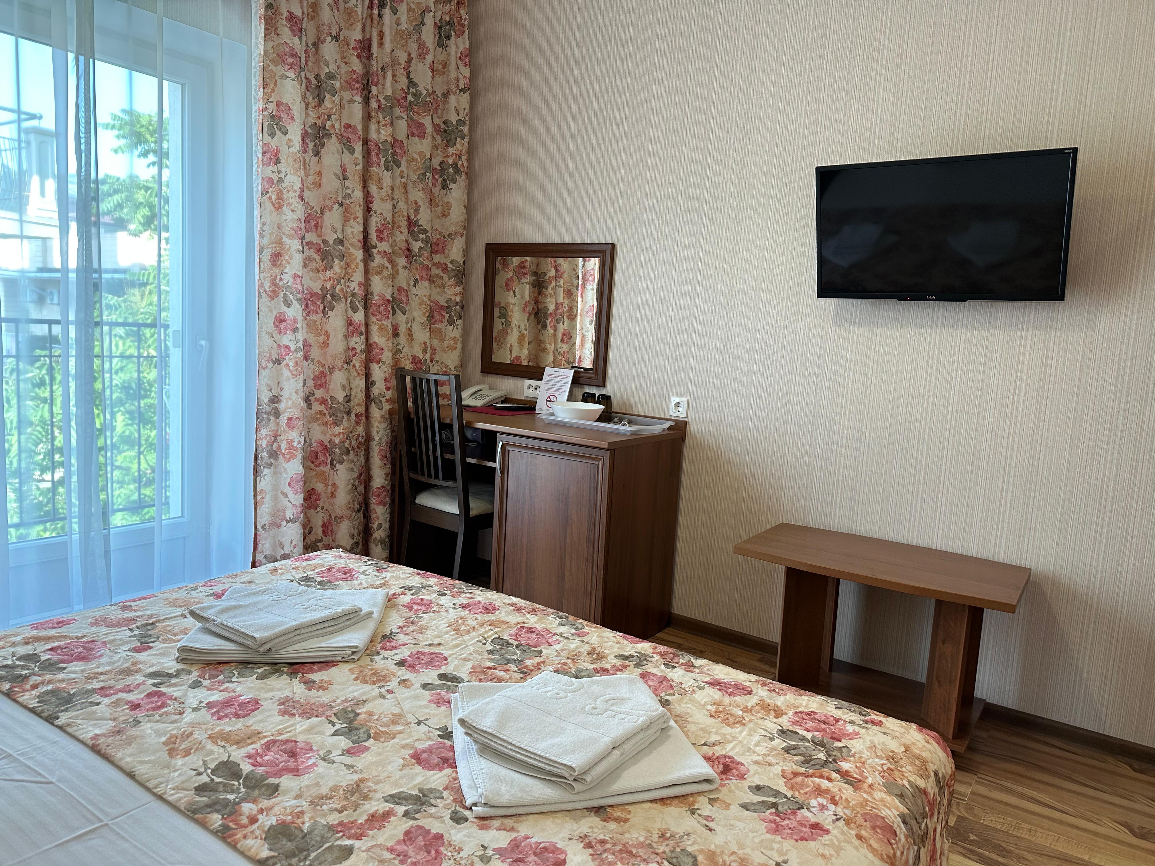 Двухместный номер с 1 кроватью и балконом