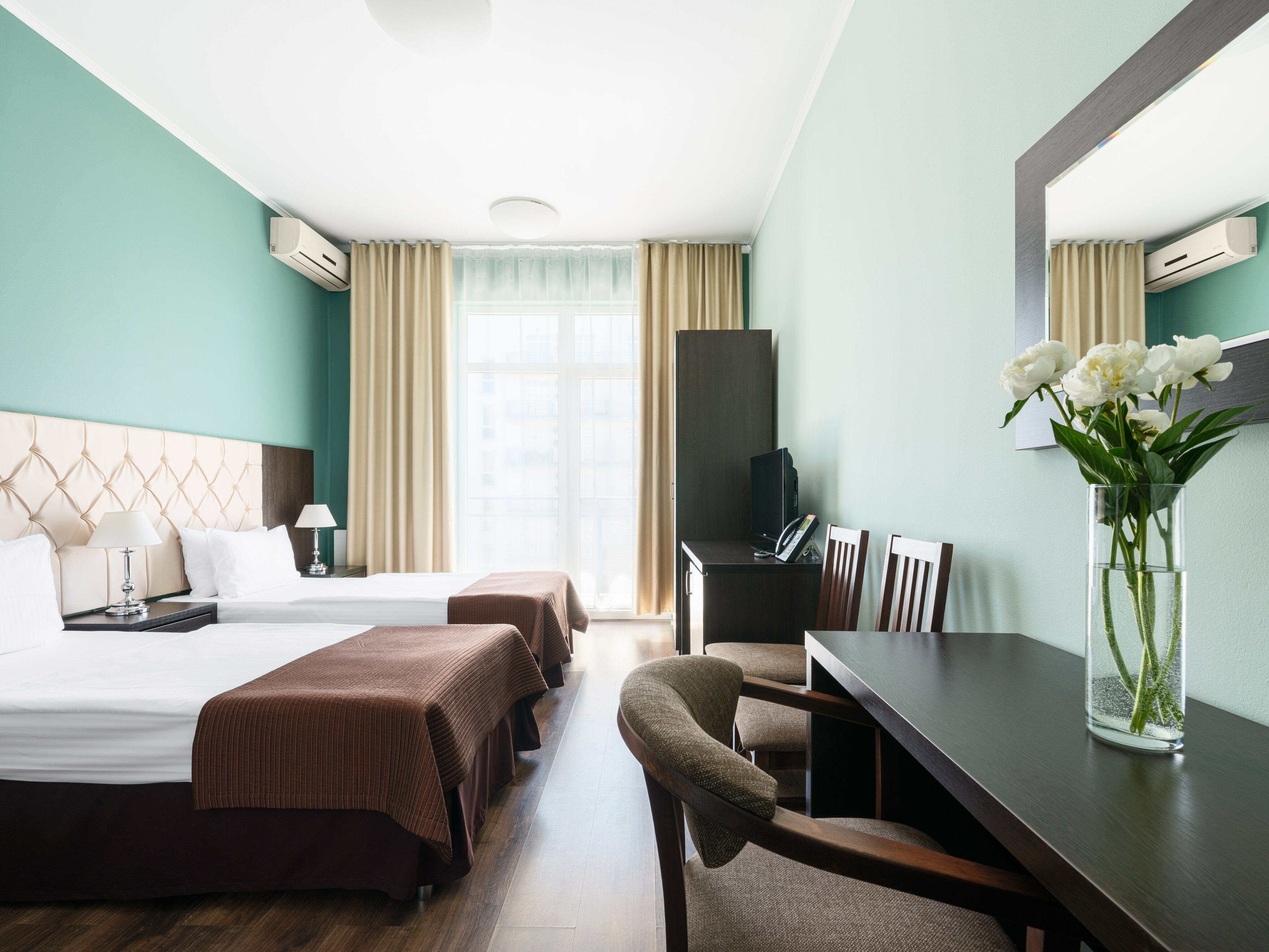 Стандарт 24 кв.м. с кухней |2 отдельные кровати