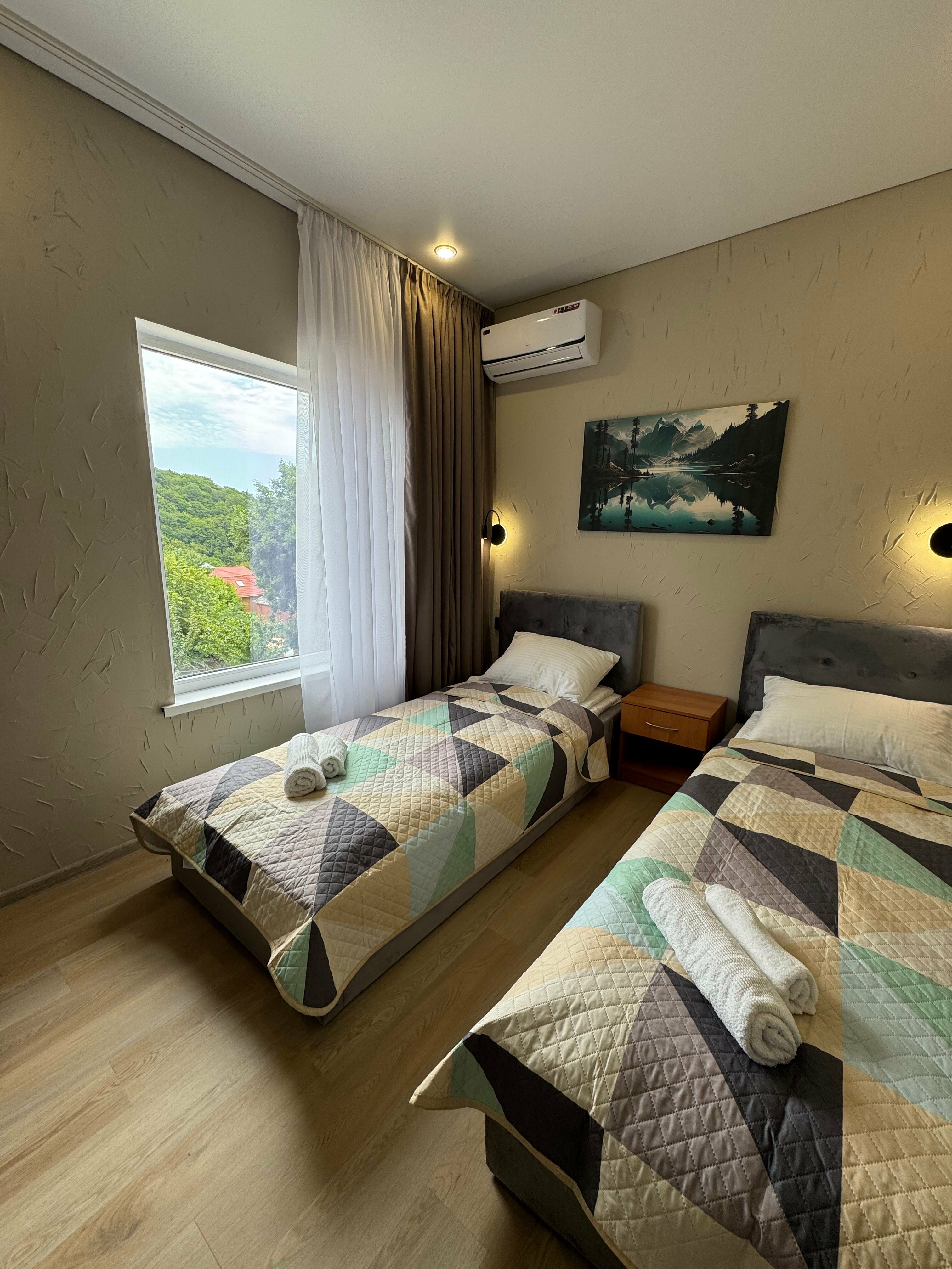 Двухместный номер с 2 отдельными кроватями, вид на горы