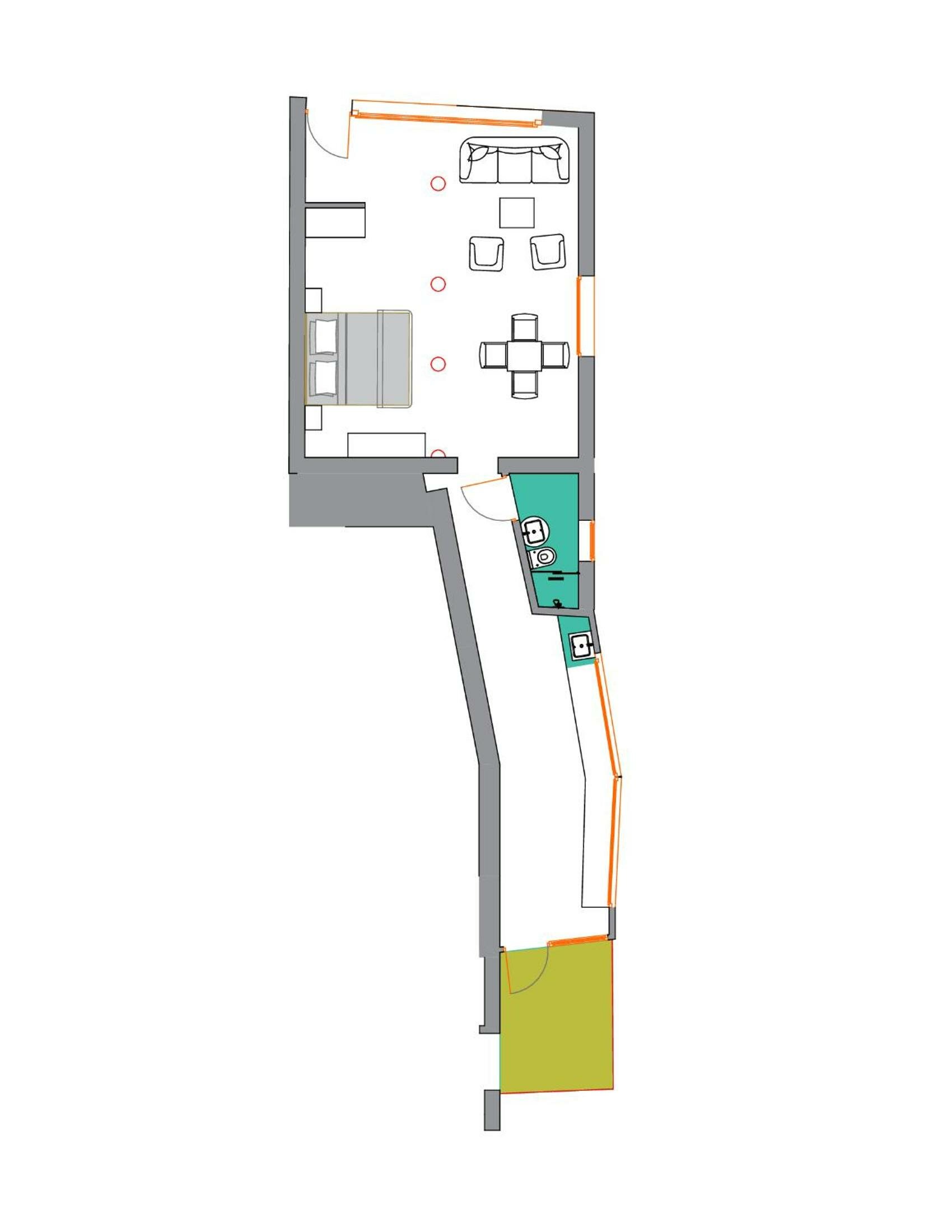 Studio Apartment with Balcony under the Castle