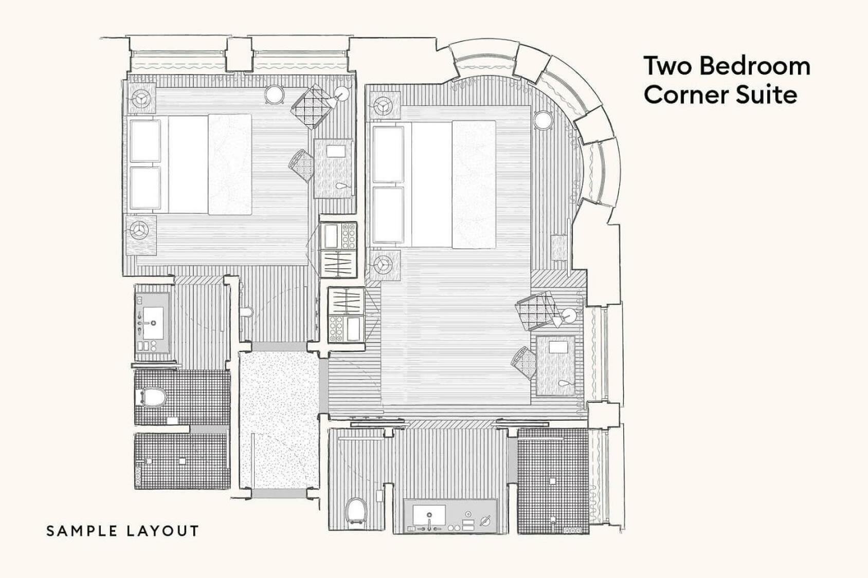 Two Bedroom Corner Suite