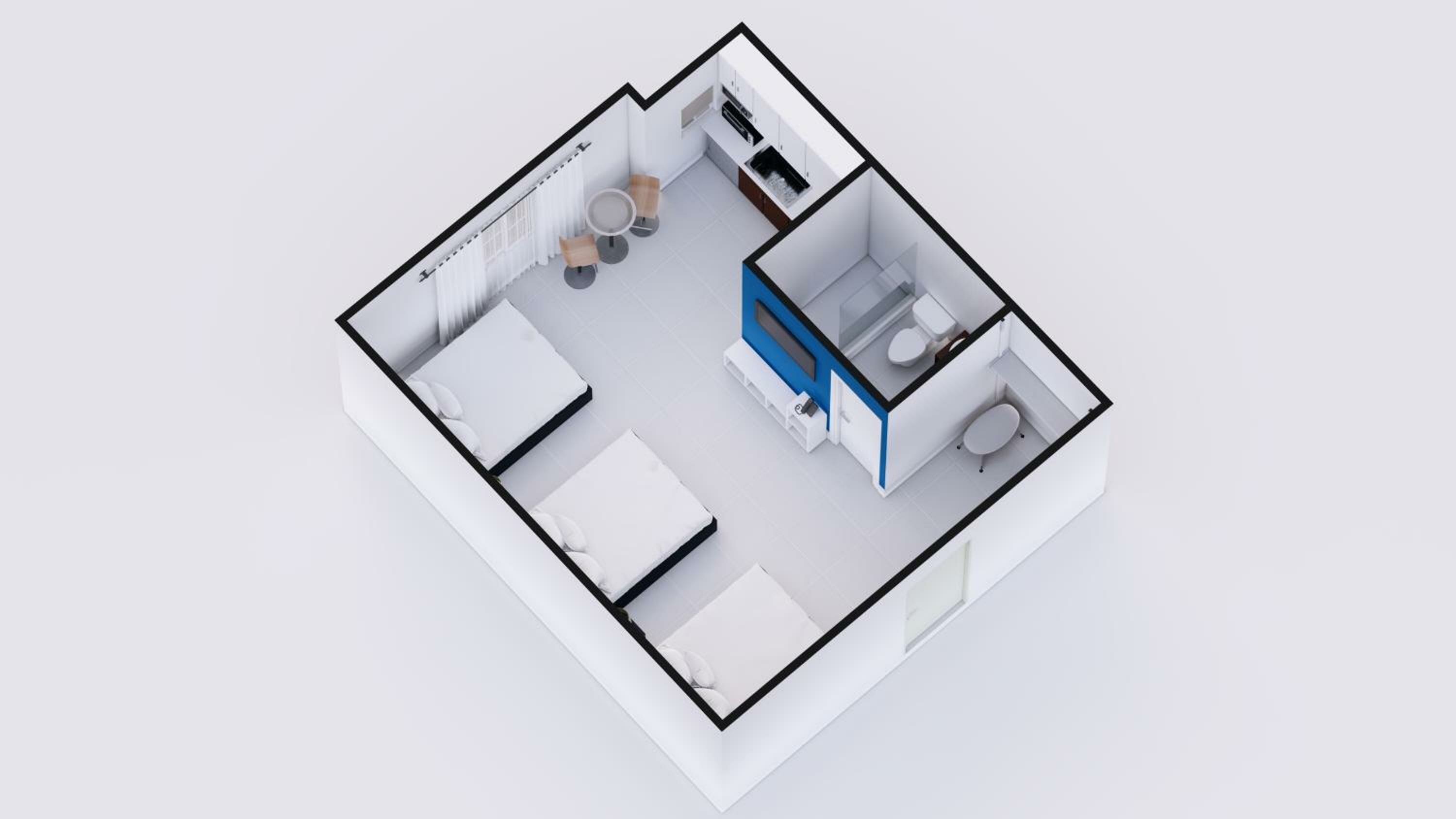 Deluxe Triple Studio with Kitchen 