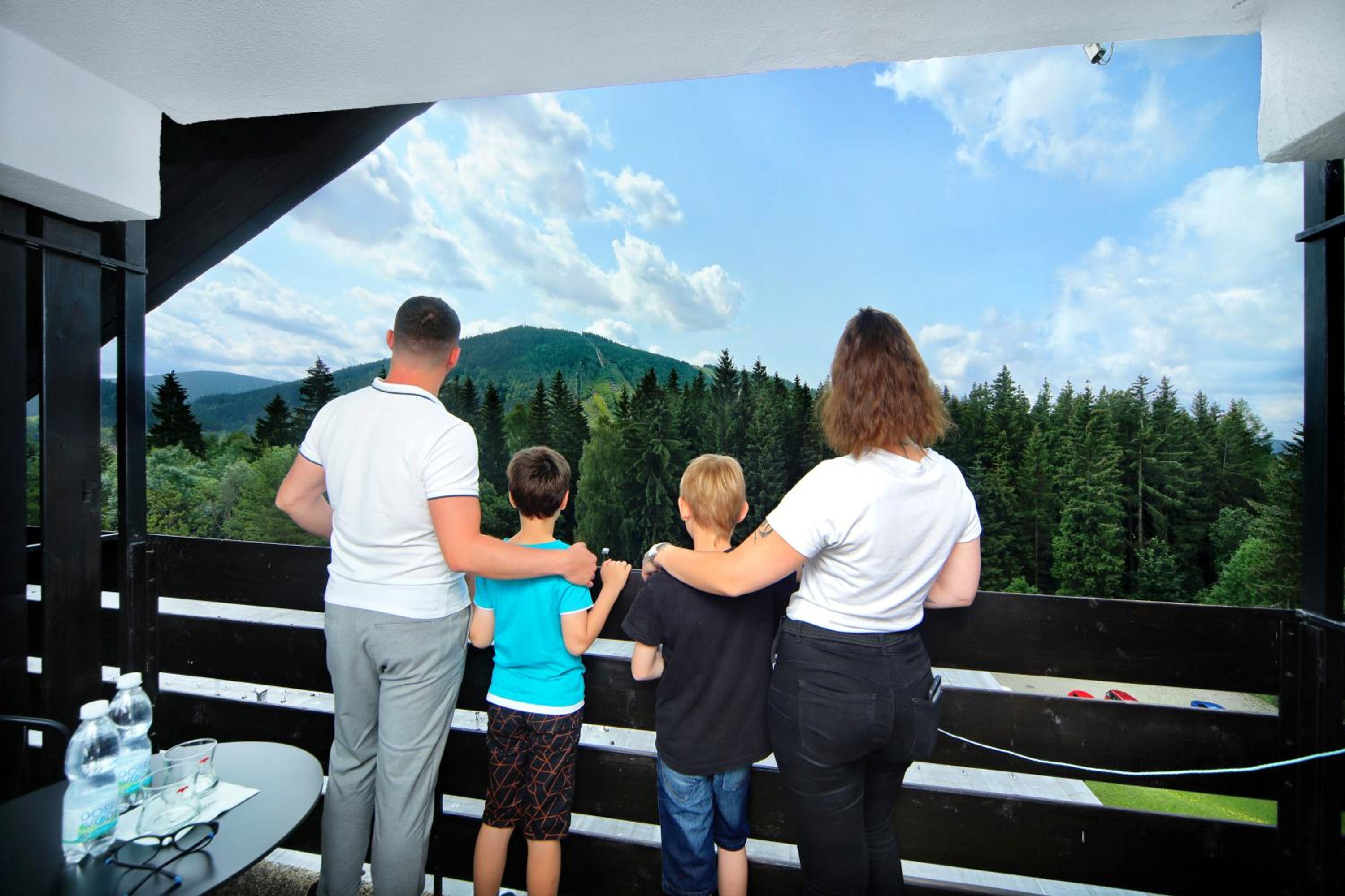 Superior Family Double Room with Bunk Bed, Balcony and Pool Access