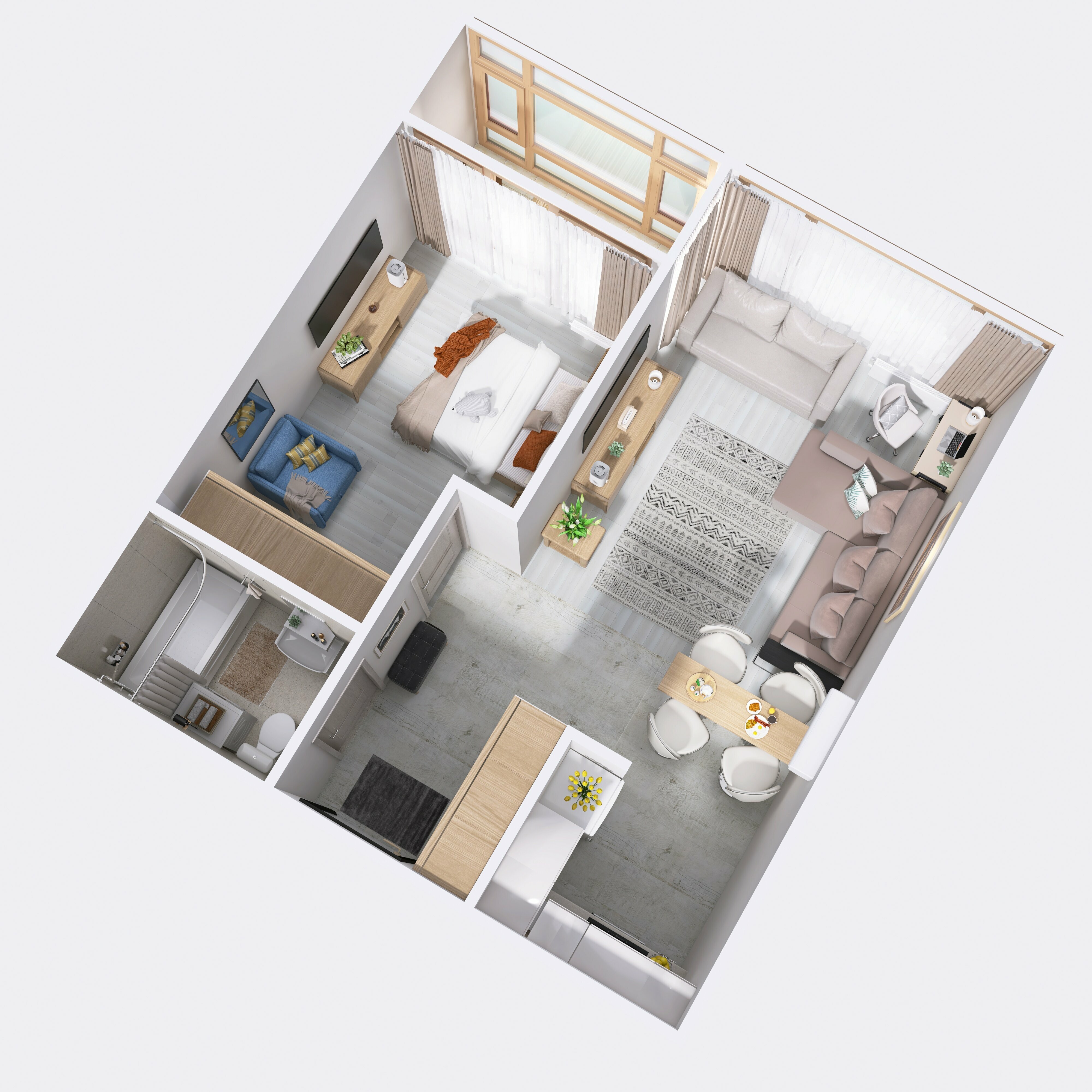 Апартаменты с 1 спальней