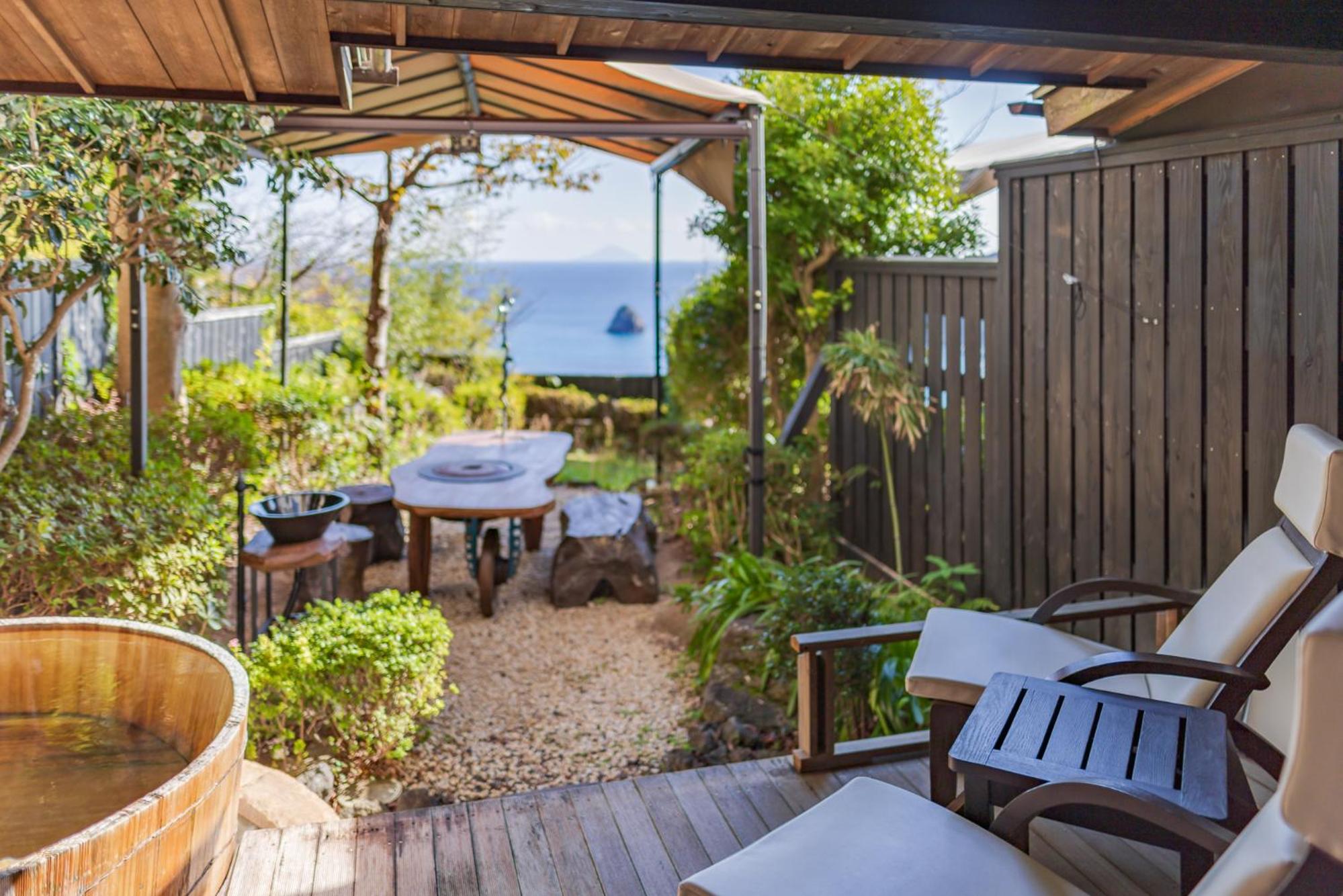 Japanese-Style Room with Open-Air Wood Bath