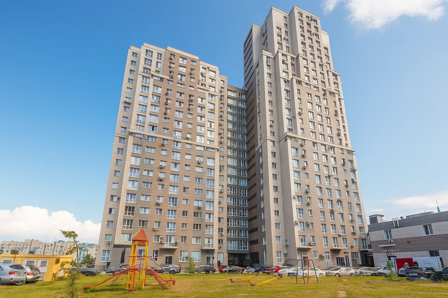 2 спальни у аквапарка, центра и набережной, с приставкой+ смарт-ТВ БЕЖЕВАЯ