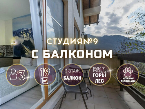 Студия с балконом № 9 в Апартаменты Оплот