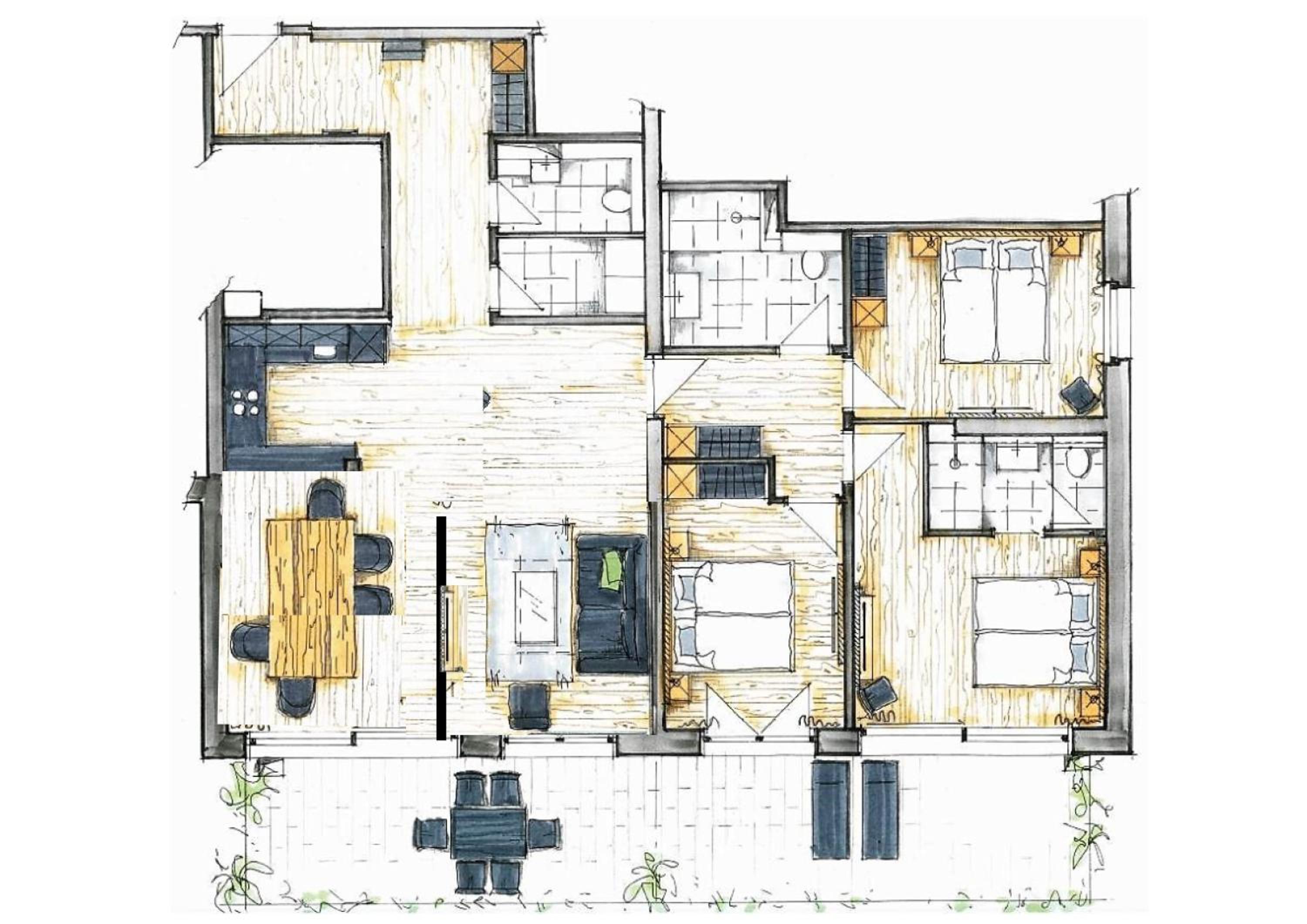 Three-Bedroom Apartment with Terrace