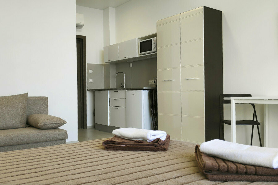 №4 Студия с кухней и террасой на 2-4 гостей, 1 этаж