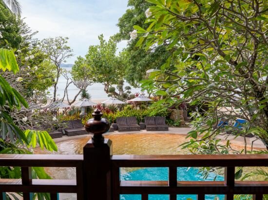 Family Connecting Lagoon Poolside