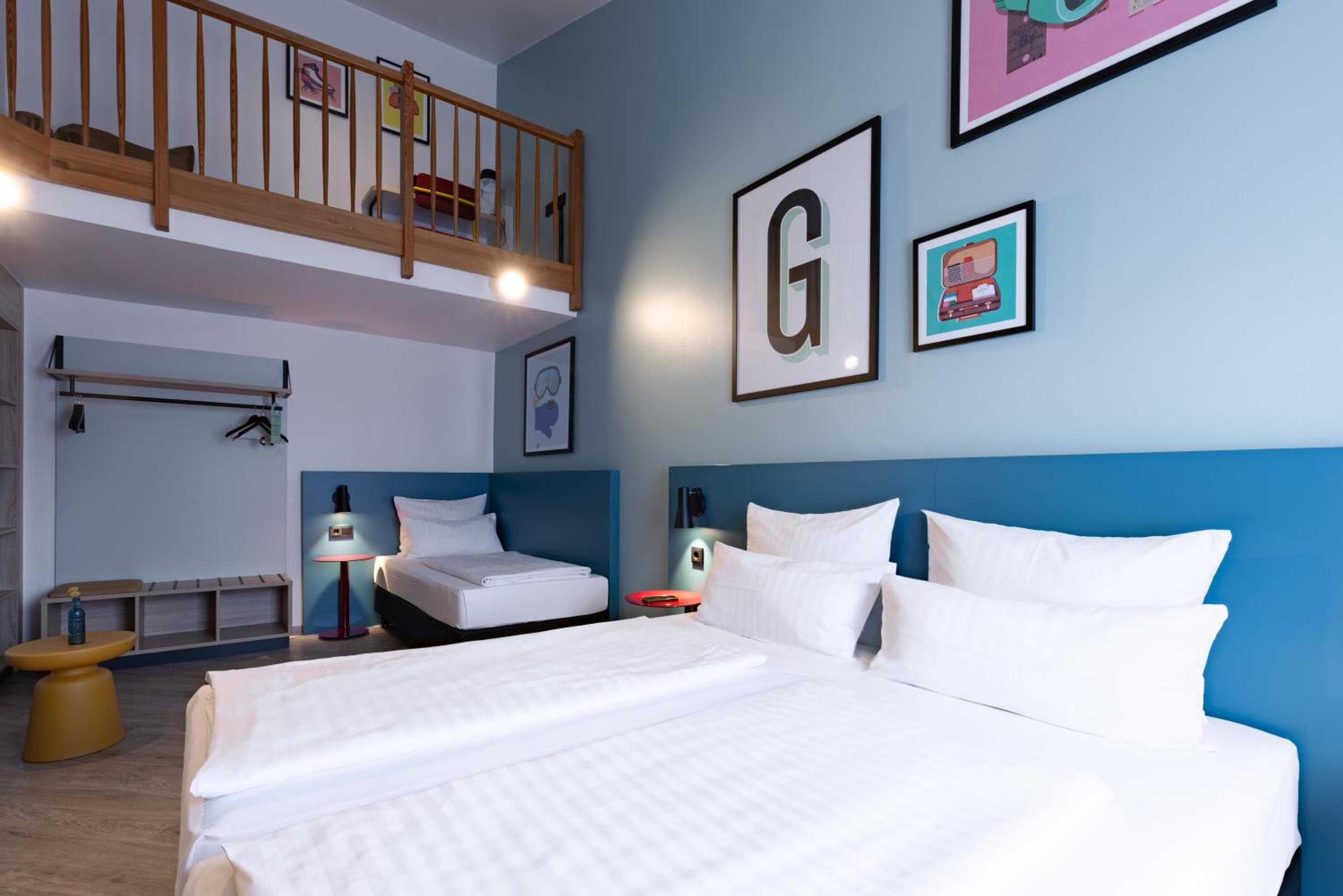 Loft with One Queen and One Single Bed