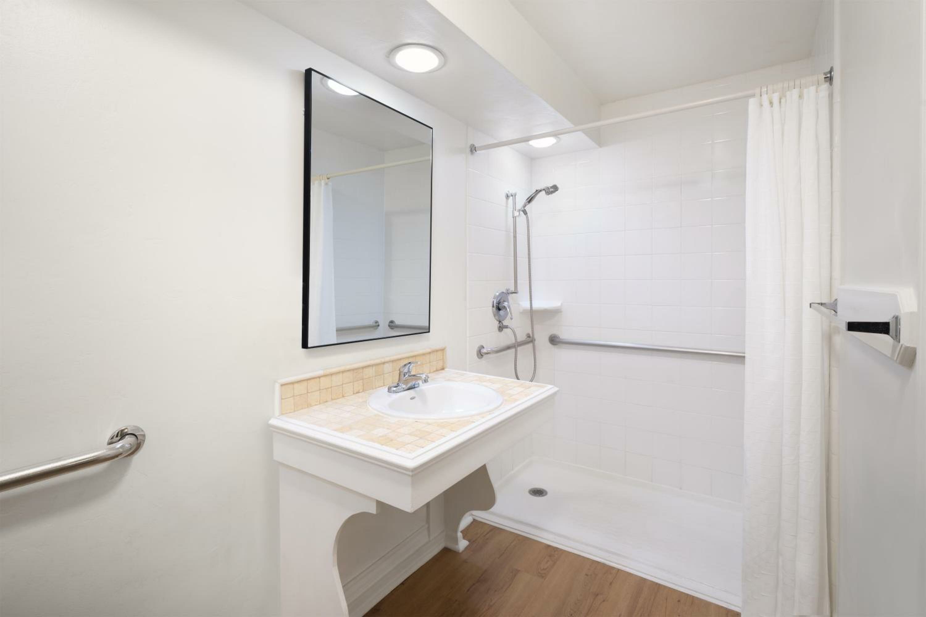 Double Room with Two Double Beds and Roll-In Shower - Disability Access