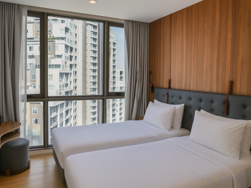 One Bedroom Deluxe Sky View King / Twin в Oakwood Suites Tiwanon Bangkok