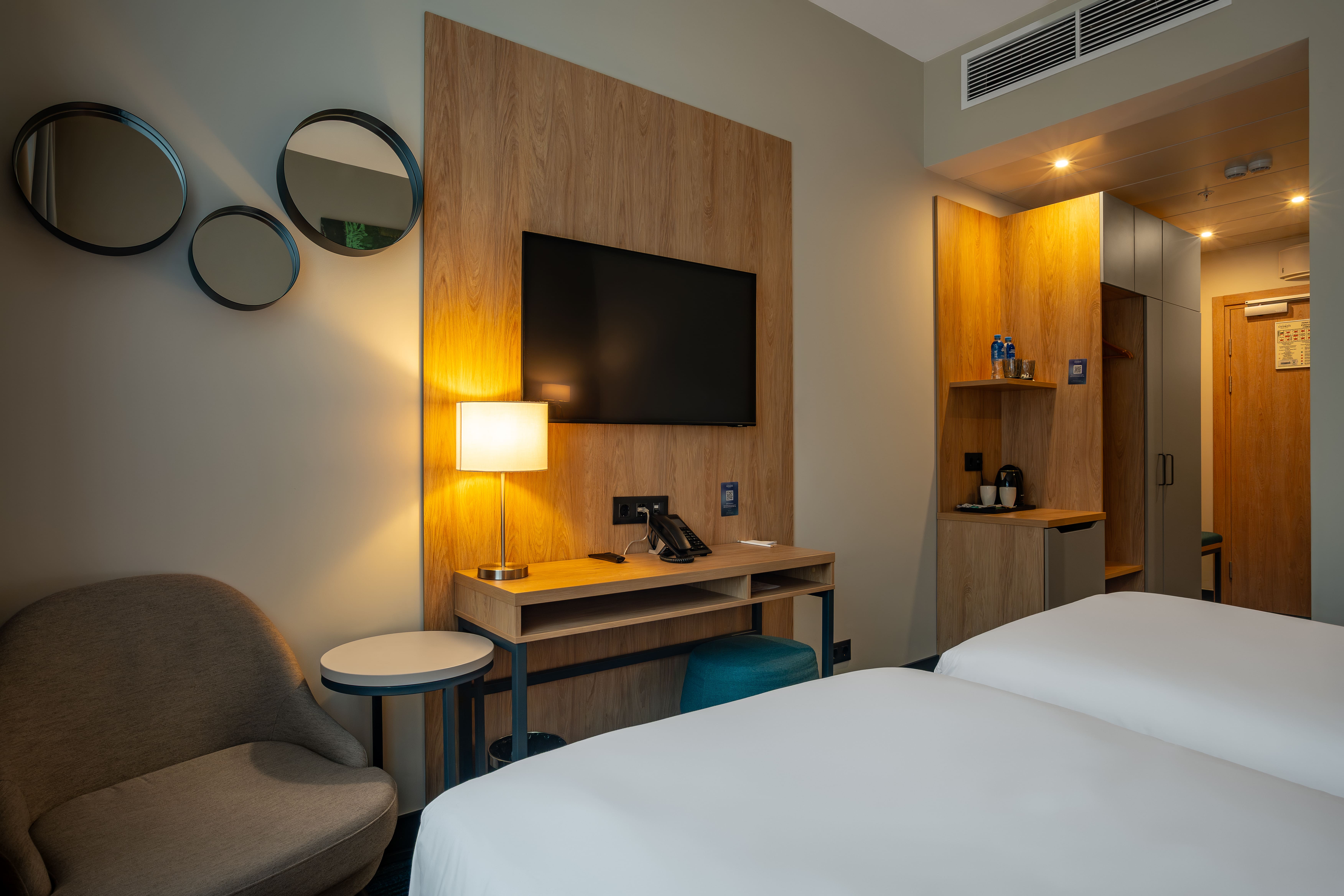 Стандарт с двумя односпальными кроватями с видом на город