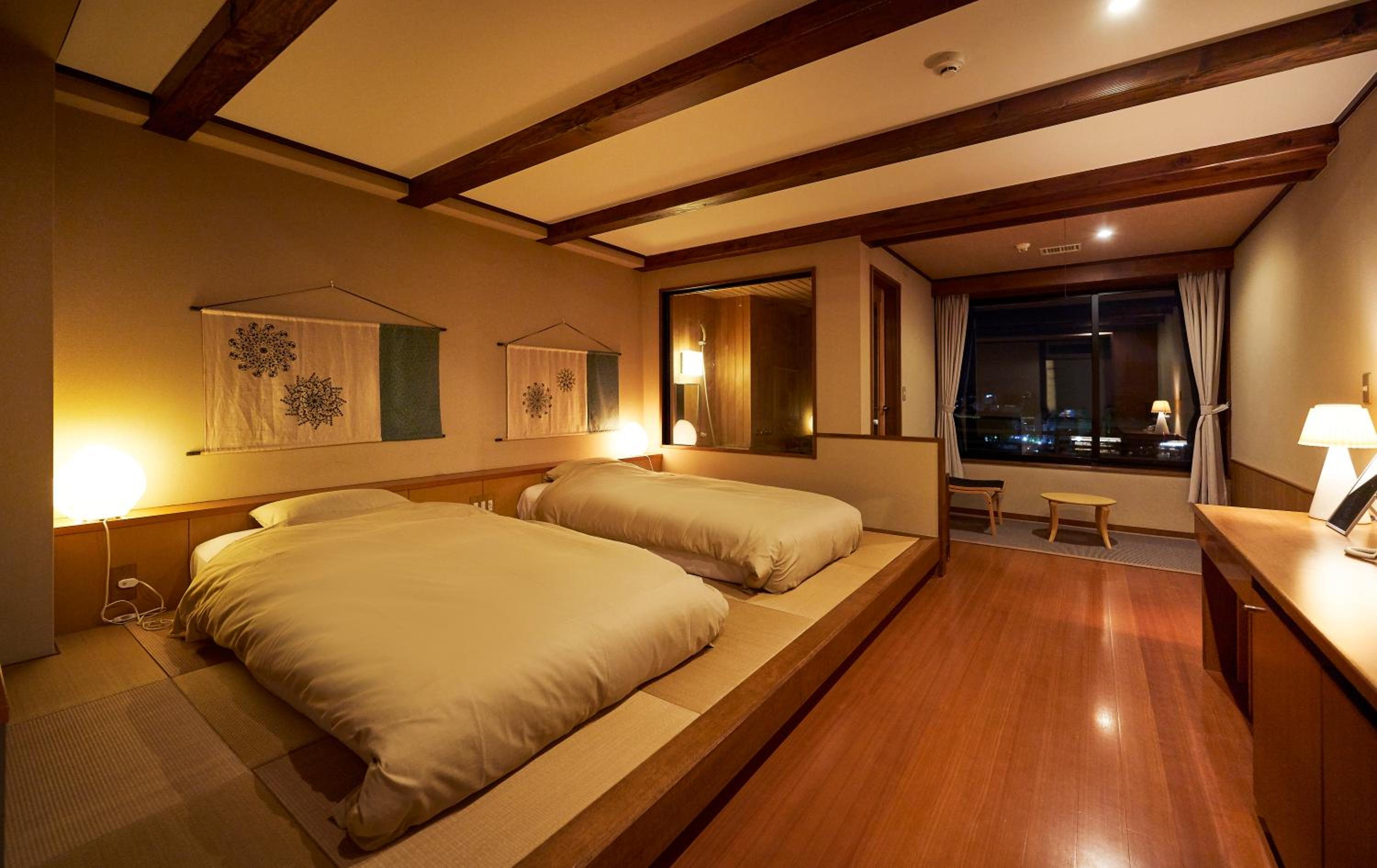 Deluxe Twin with Semi Open-Air Bathroom and Pond View - Non-Smoking