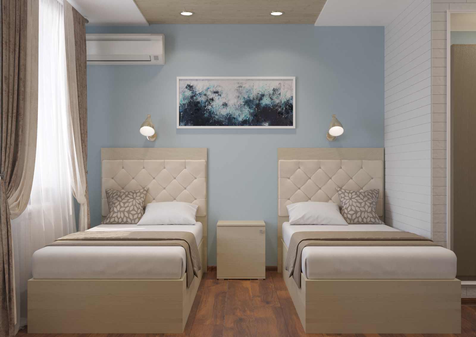 Двухместный номер с 2 отдельными кроватями и видом на реку