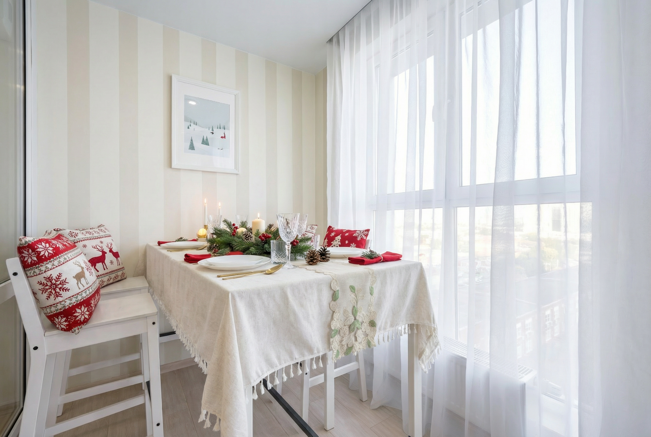 Уютные трёхкомнатные апартаменты с двумя спальнями и гостиной (вид на город с 13-го этажа).