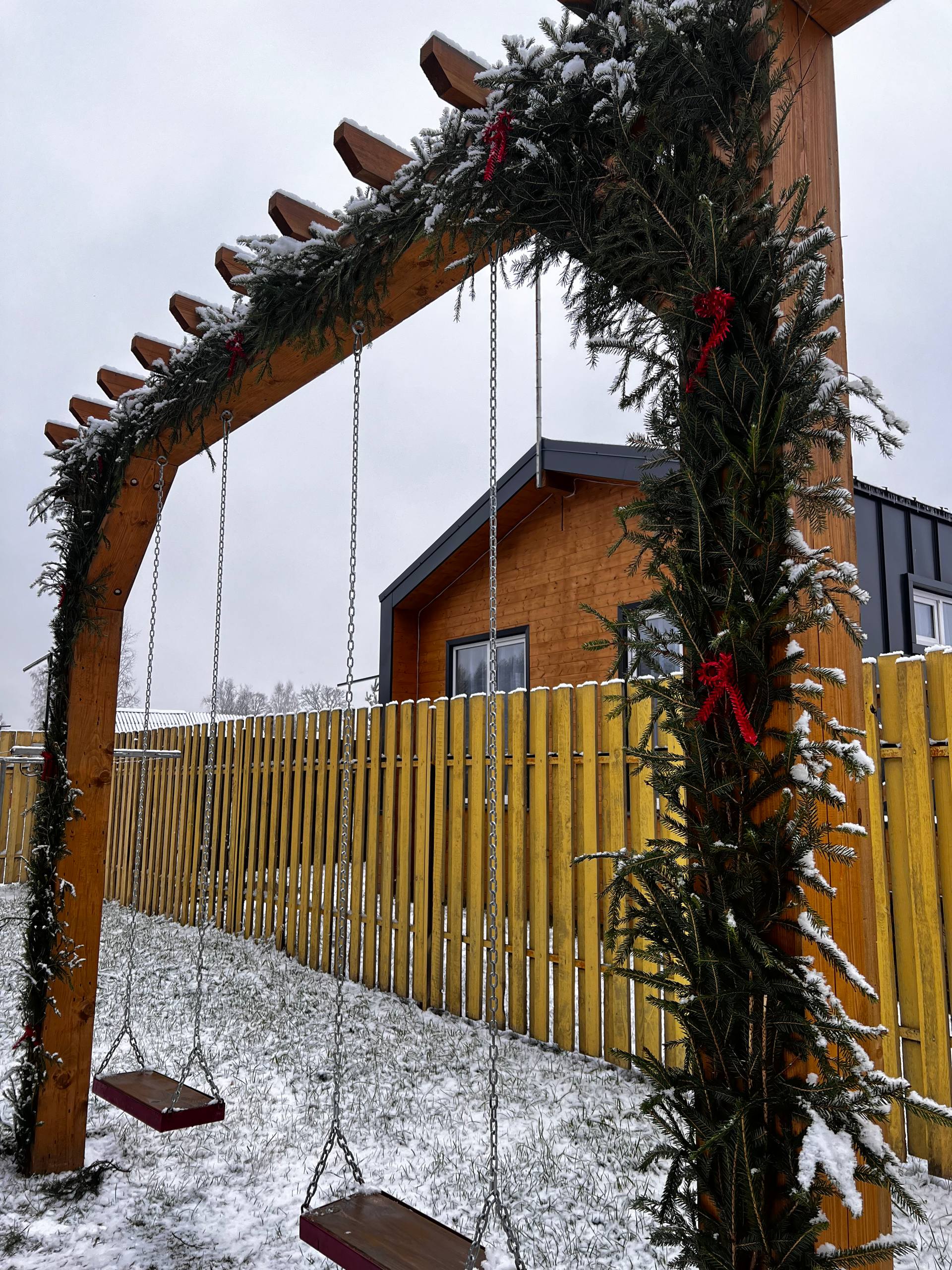 А-фрейм дом с сибирским чаном и баней (стоимость указана за дом)
