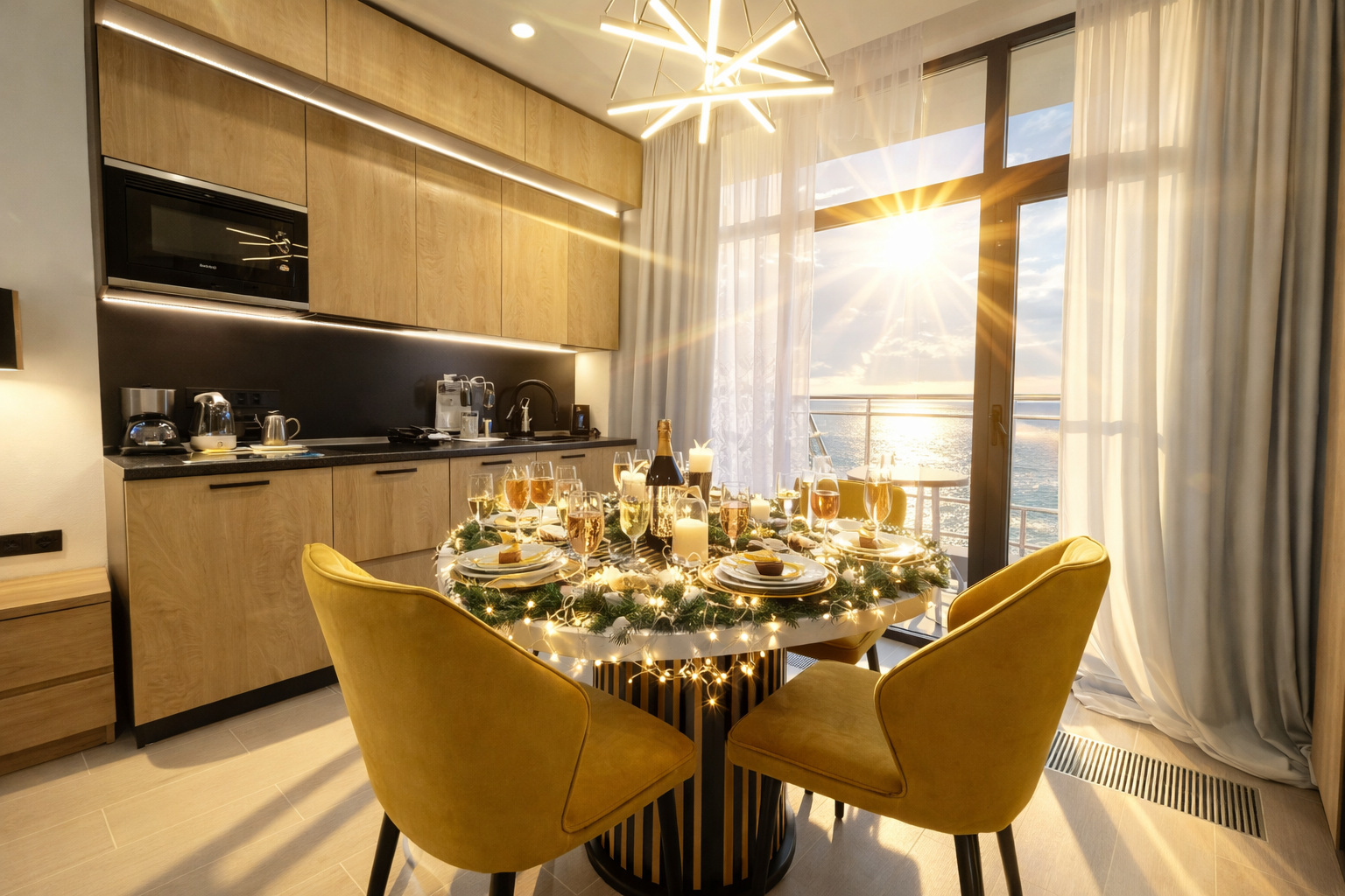 Дизайнерская студия  LS - LUX- FLY MOOD в Алуште - прямой вид на море с 16 этажа