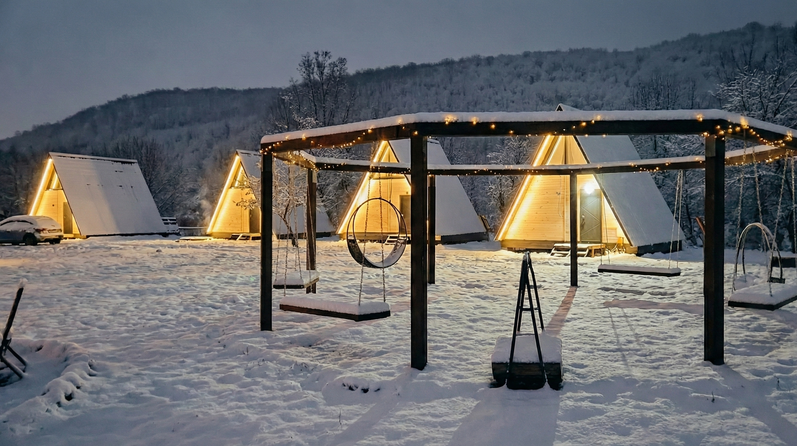 А-фрейм с панорамными окнами