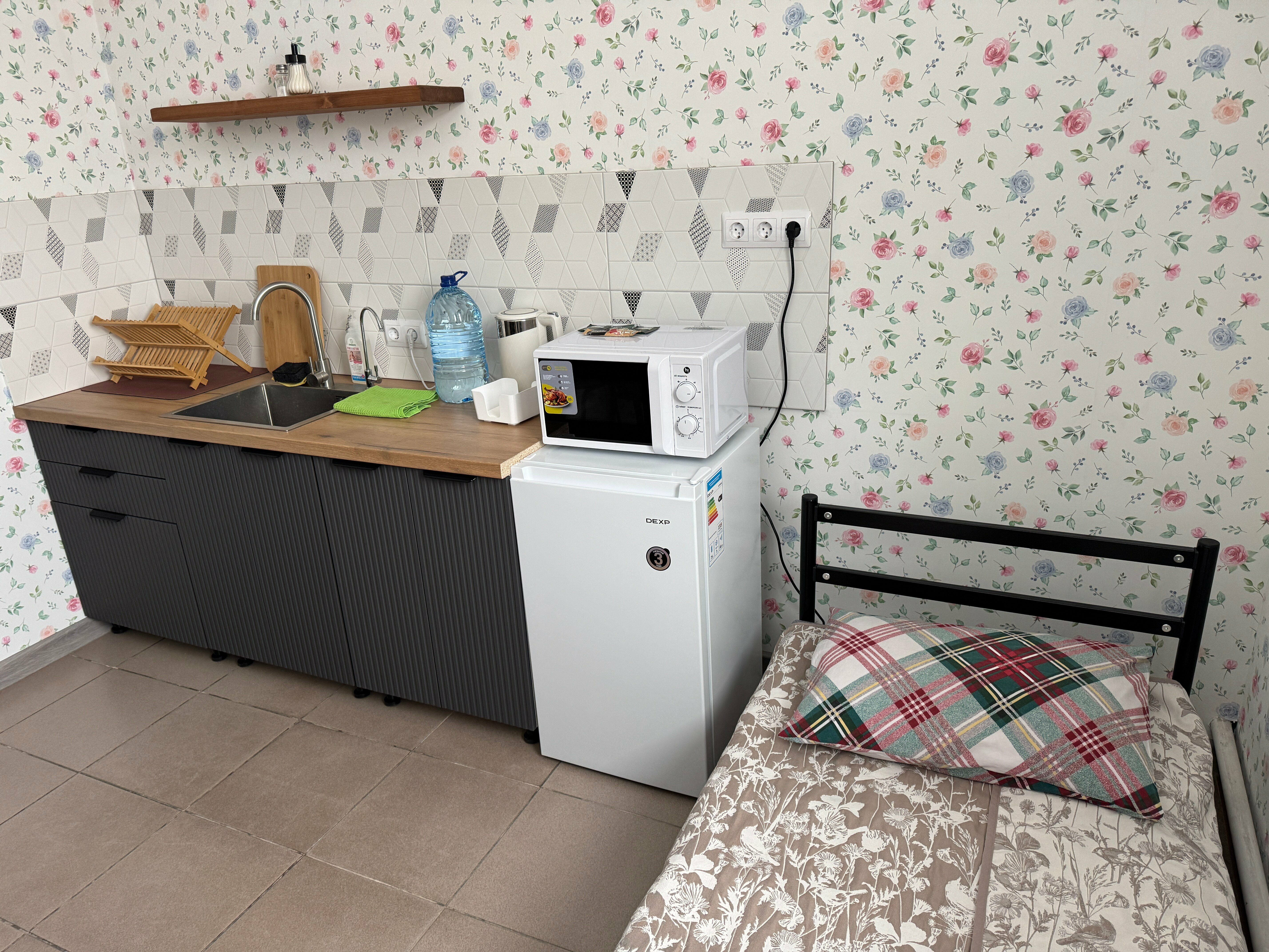 Одноместный номер, кухня + душ