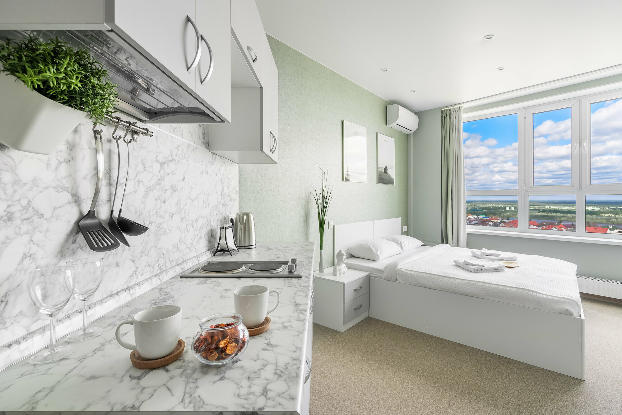 Двухместный номер с общей ванной комнатой и панорамным видом на реку