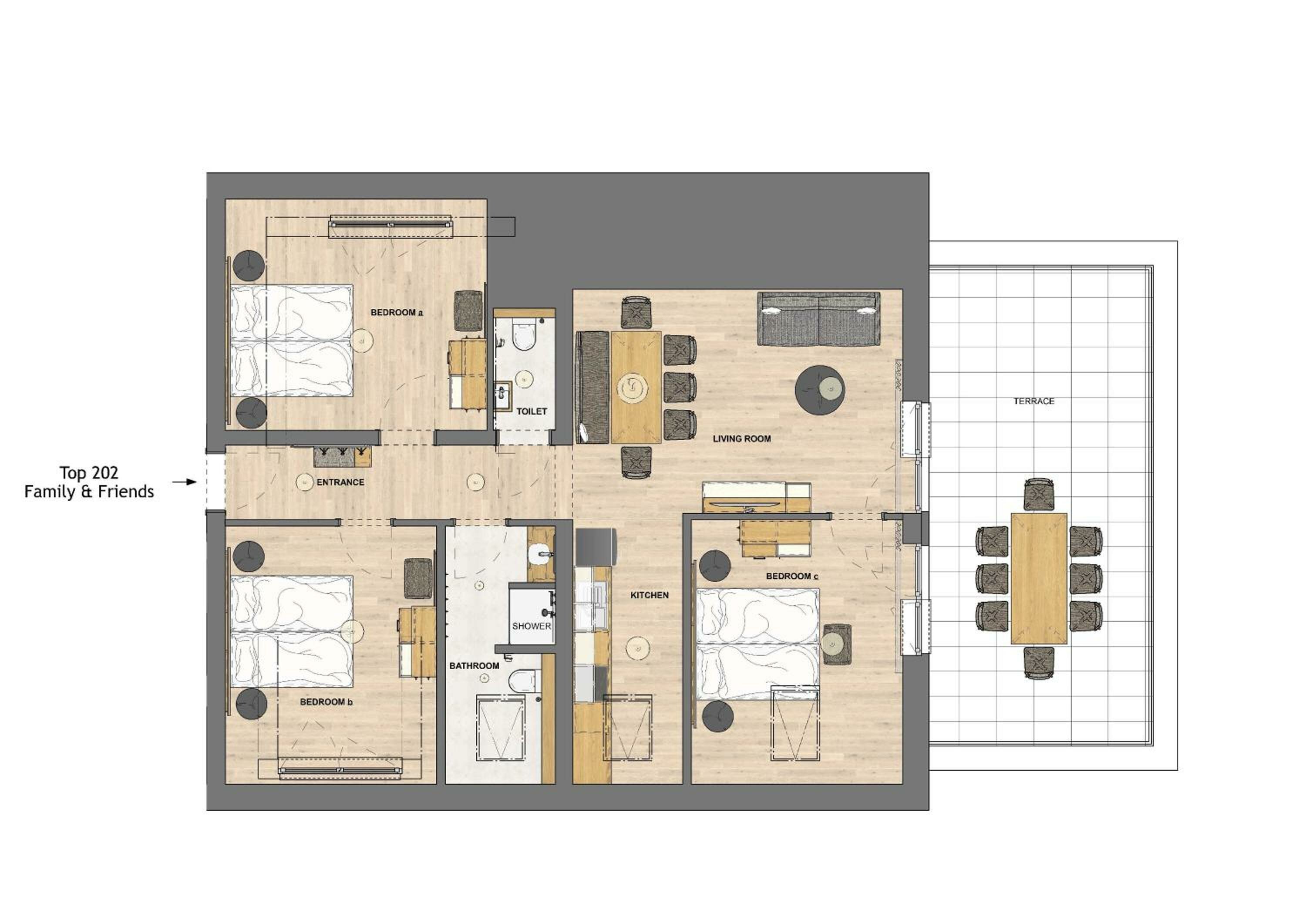 Penthouse Apartment with Air Condition