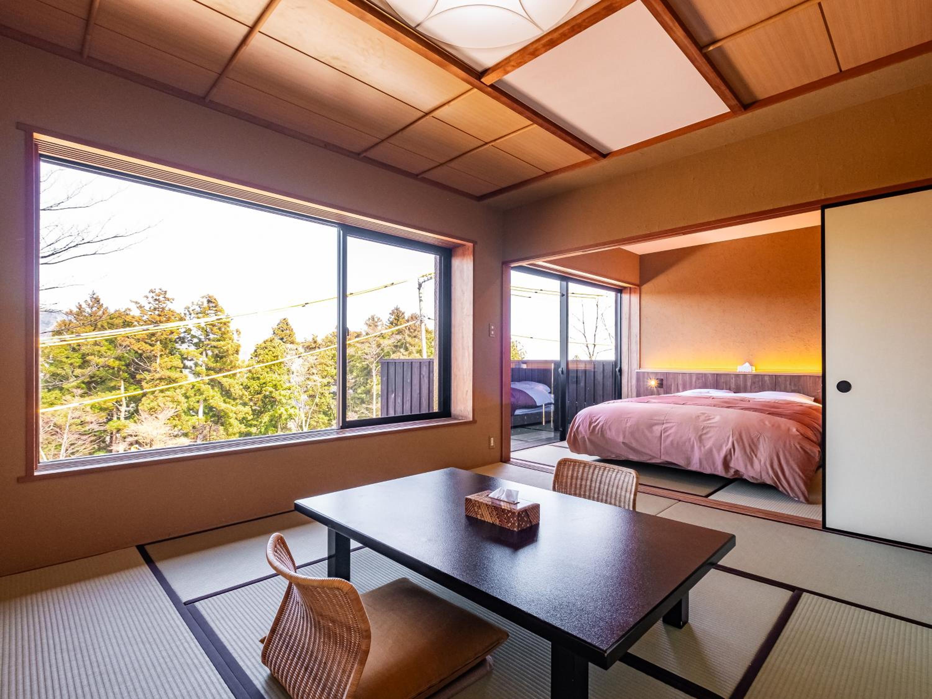 Japanese and Western style room 46㎡ Queen Double with Annex private open-air bath