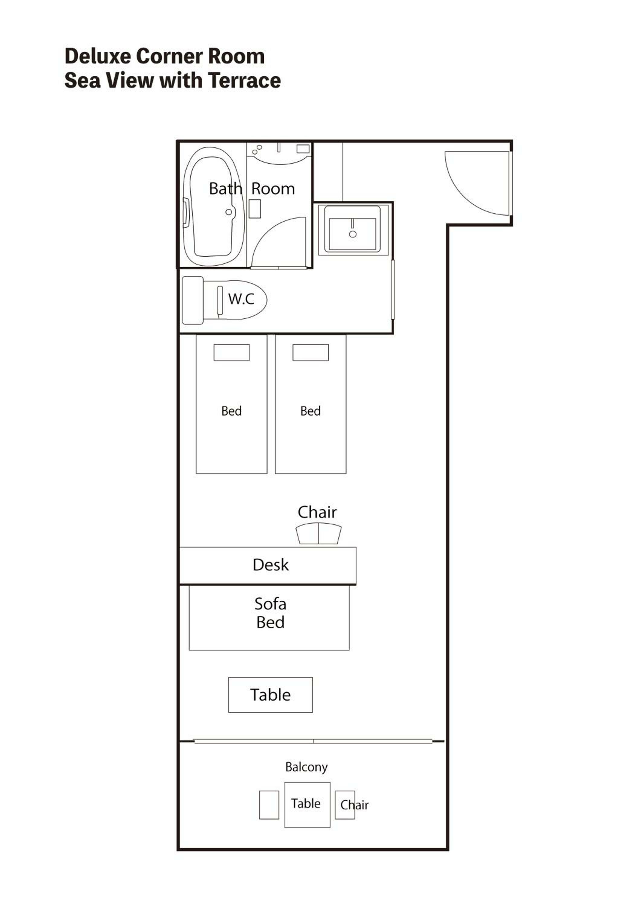 Deluxe Twin Room with Terrace and Sea View