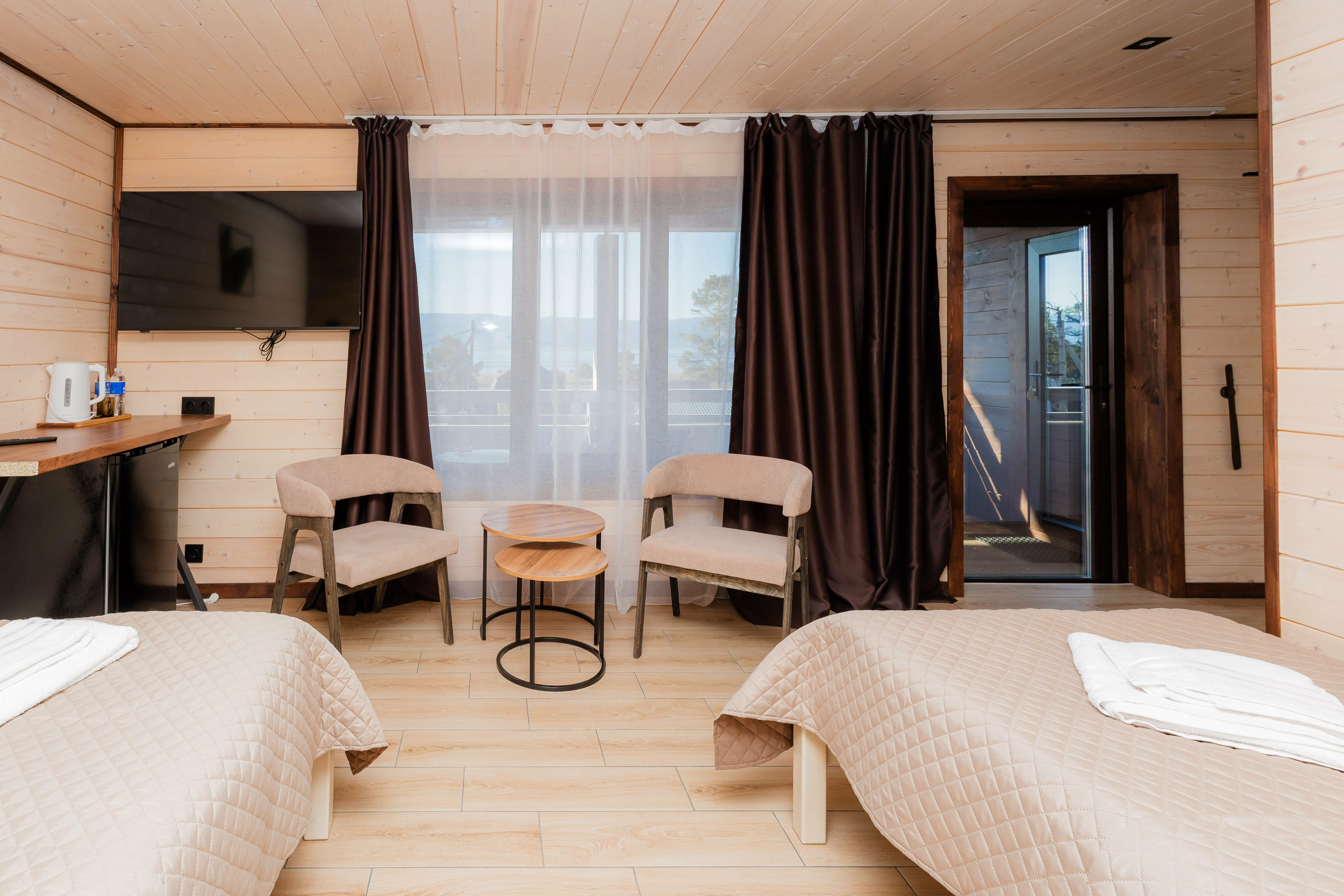 Двухместный номер с 2 отдельными кроватями, вид на озеро