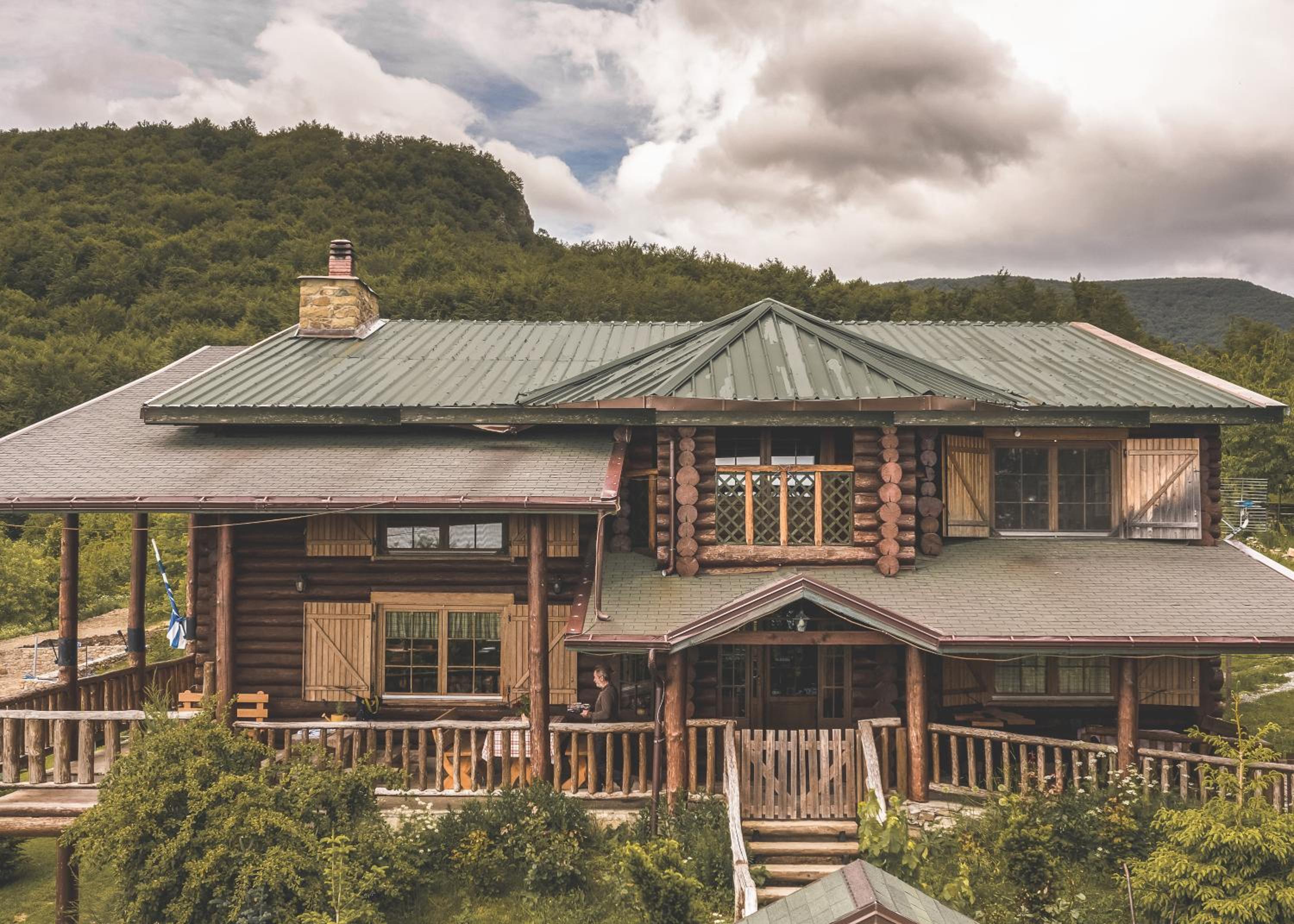 Chalet with fireplace