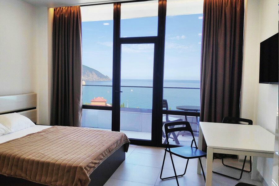 №9 Студия с кухней и балконом на 2-4 гостей, 2 этаж