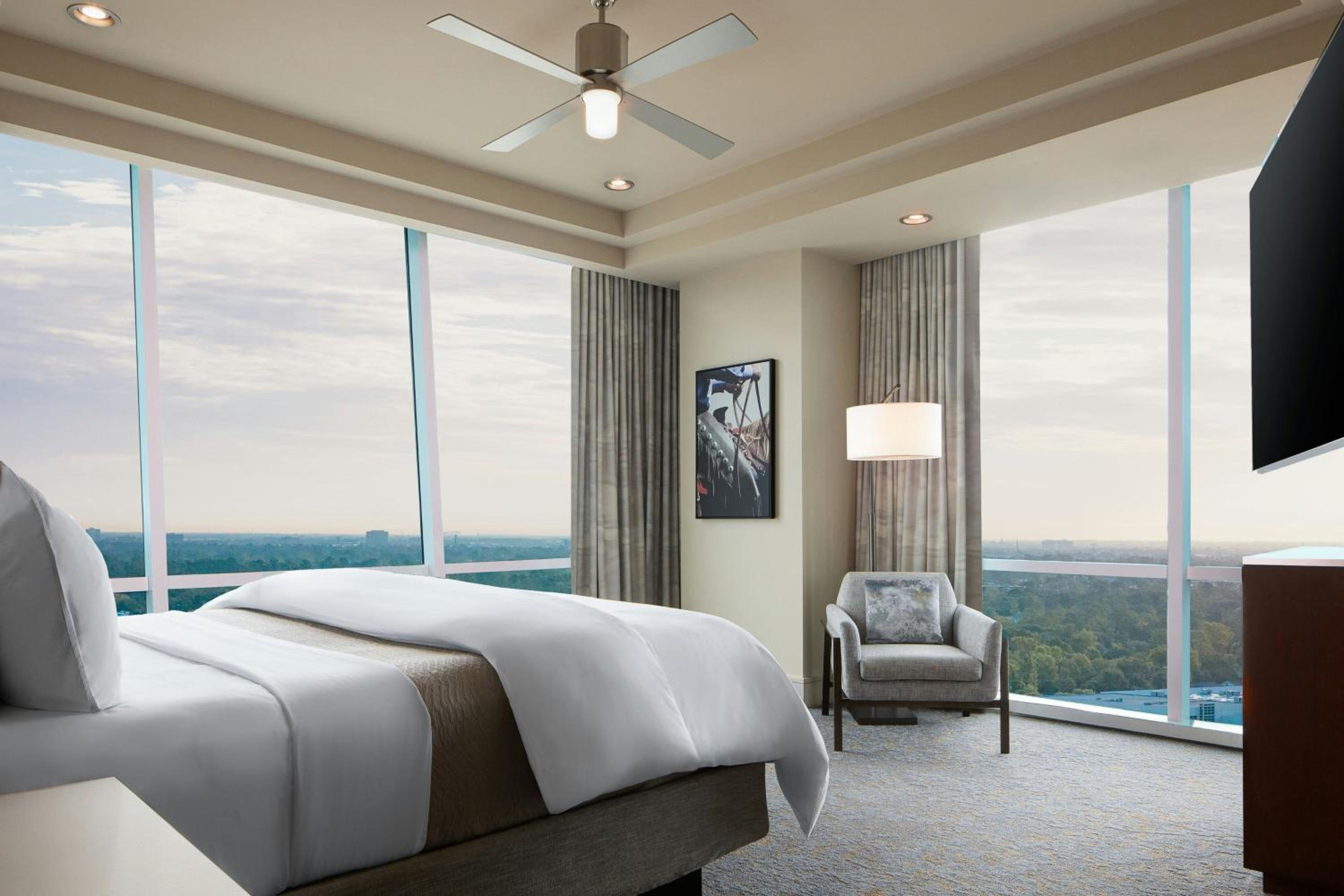 Skyline One-Bedroom Apartment with One King Bed and Balcony