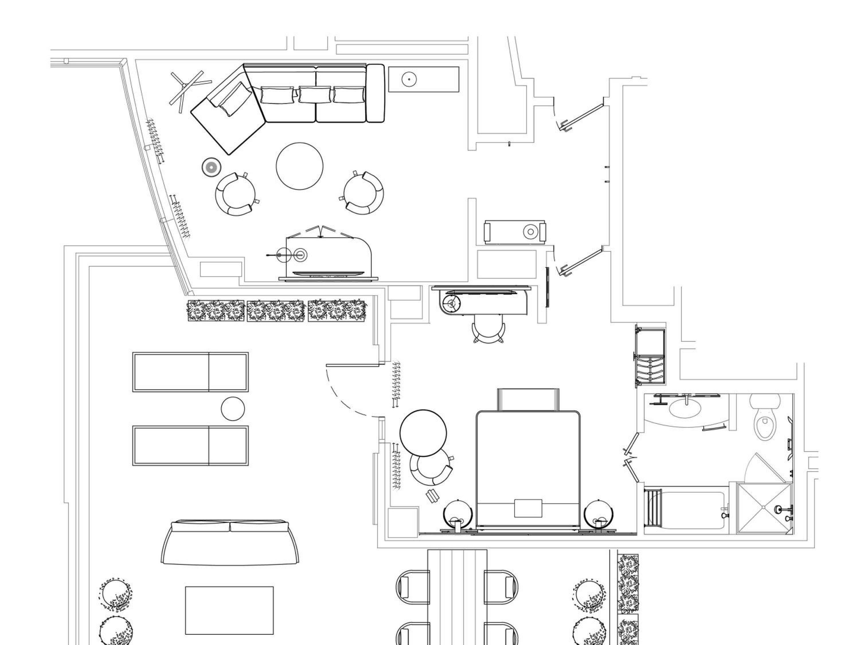 One-Bedroom Terrace King Suite with Skyscraper View and Grab Bars - Mobility Access