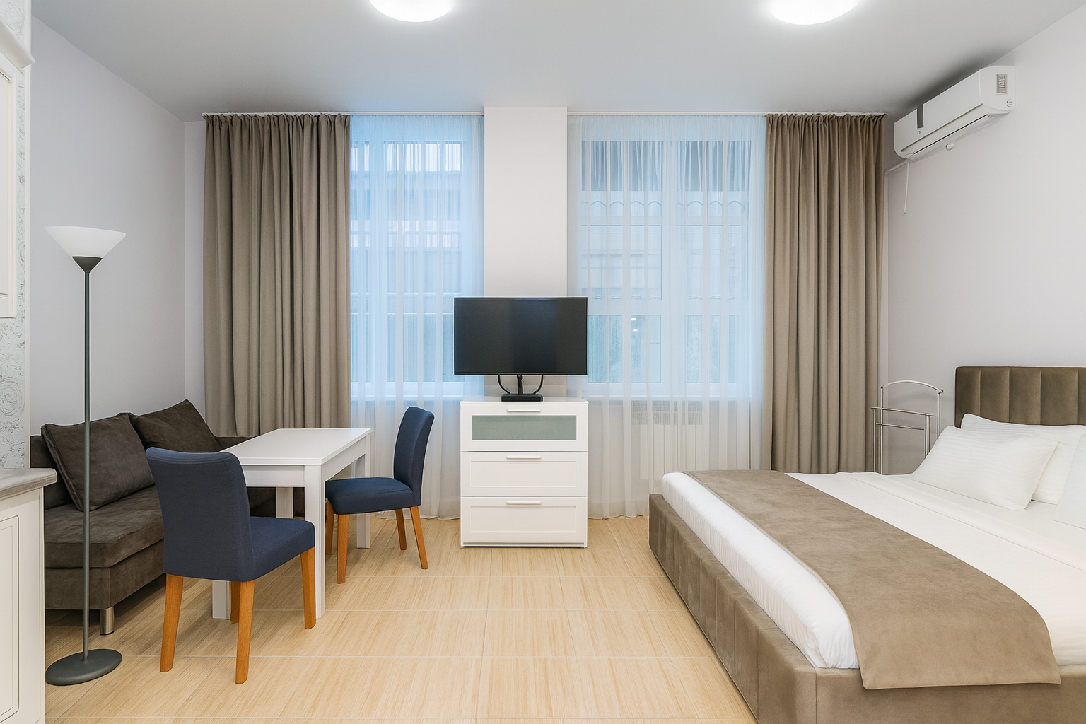 Стандарт с двуспальной кроватью и диваном