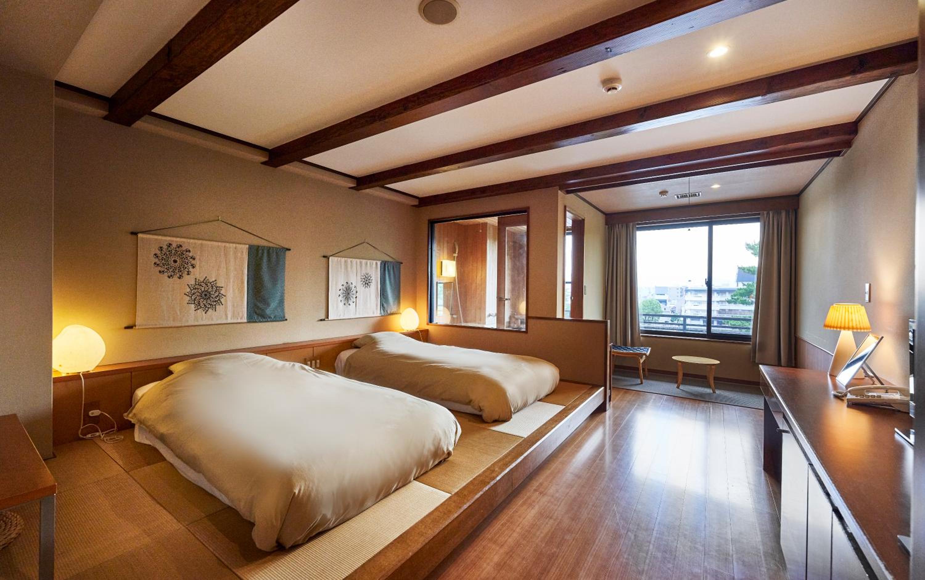 Deluxe Twin with Semi Open-Air Bathroom and Pond View - Non-Smoking