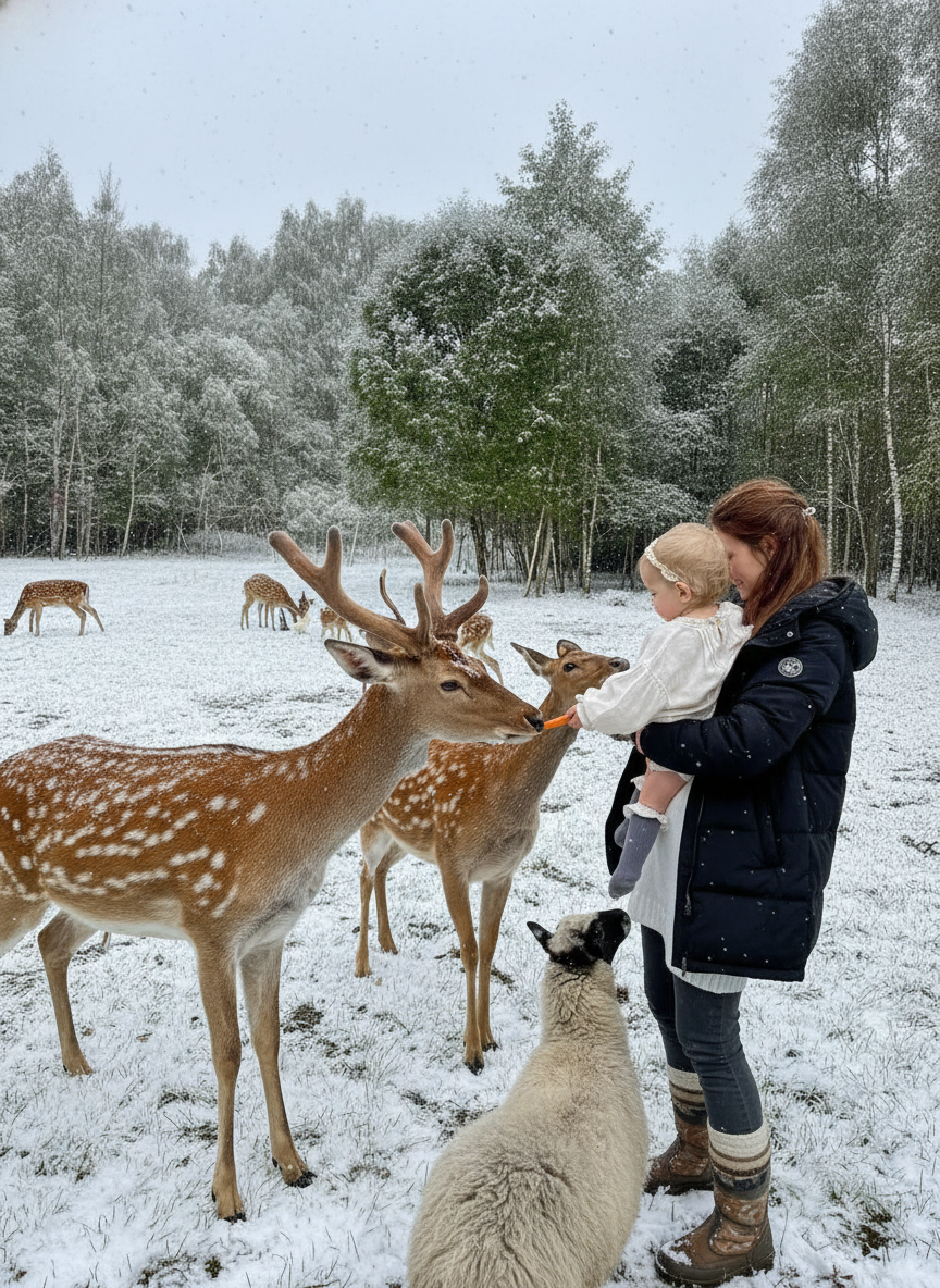 Домик с оленями и кроликами