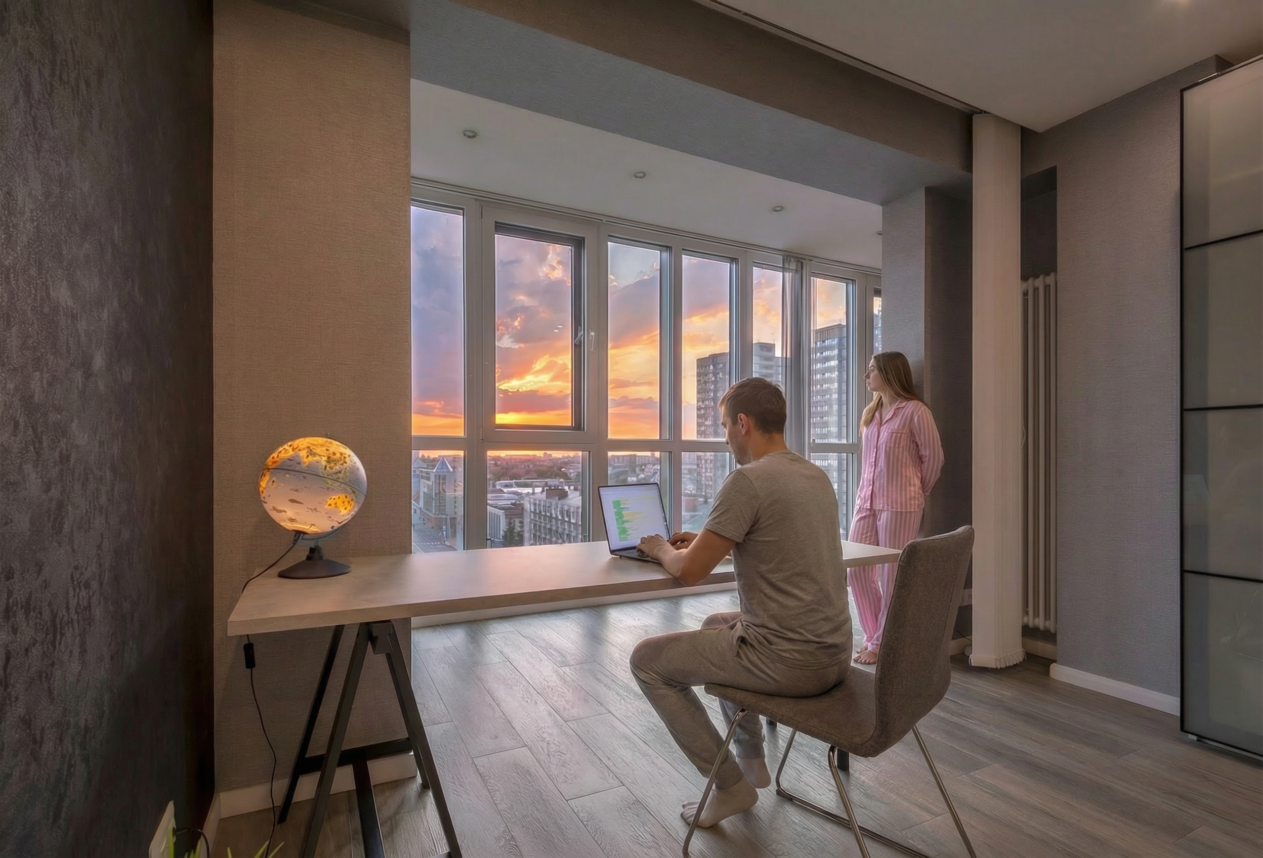 Апартаменты с панорамным видом на закат (окна на всю квартиру)