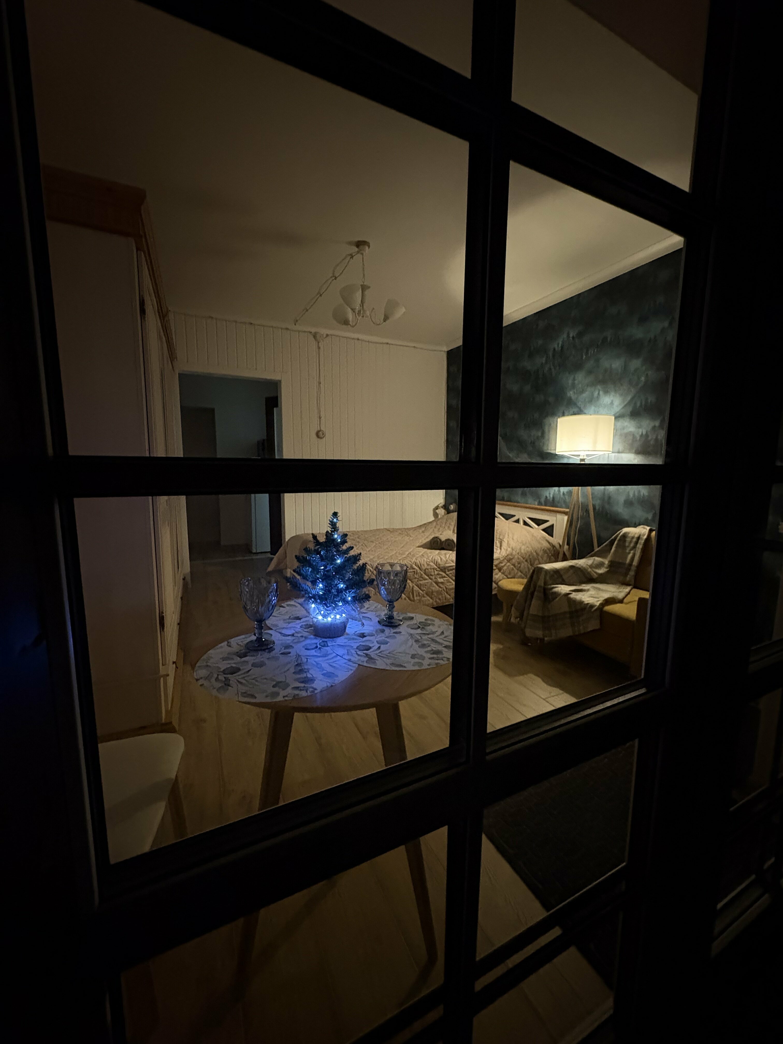 Студия в загородном доме с видом на лес