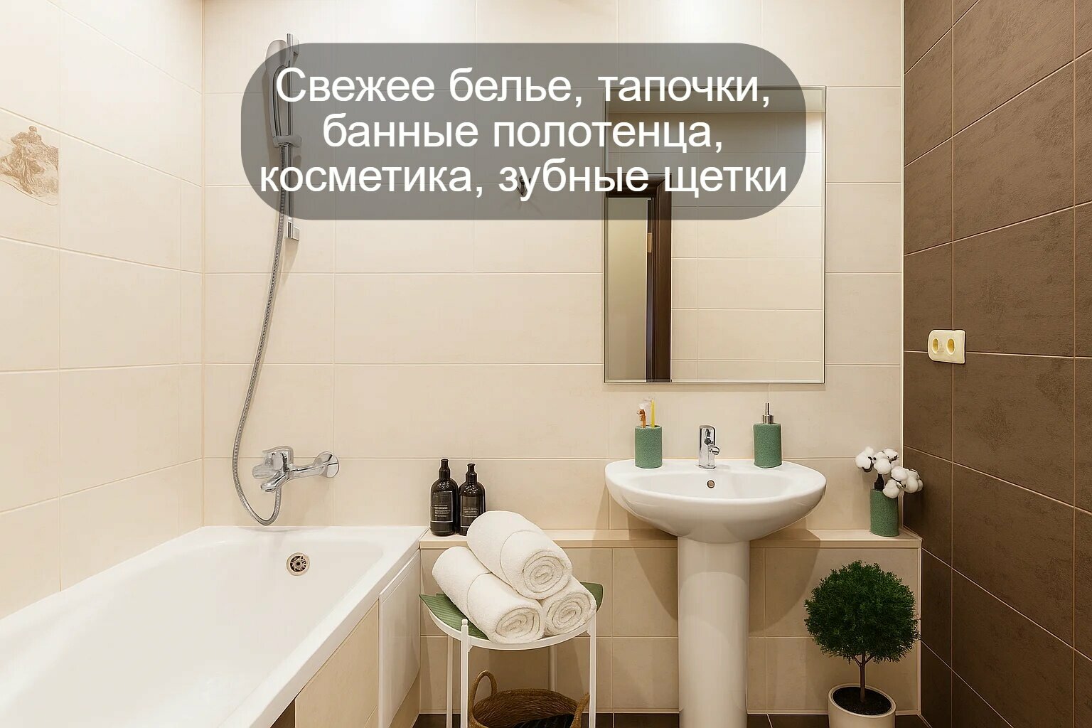 2 спальни у аквапарка, центра и набережной, с приставкой+ смарт- у аквапарка, центра и набережной, с приставкой+ смарт-ТВ КРЕМОВАЯ